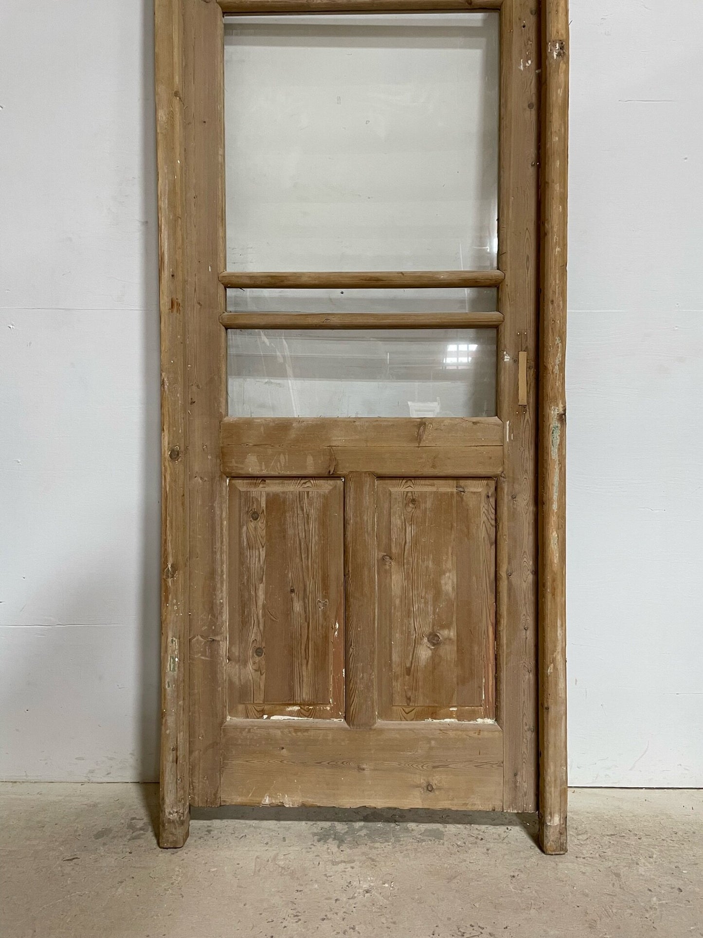 Antique French door (frame 92.5x35.25, door 88x32) with glass F0653