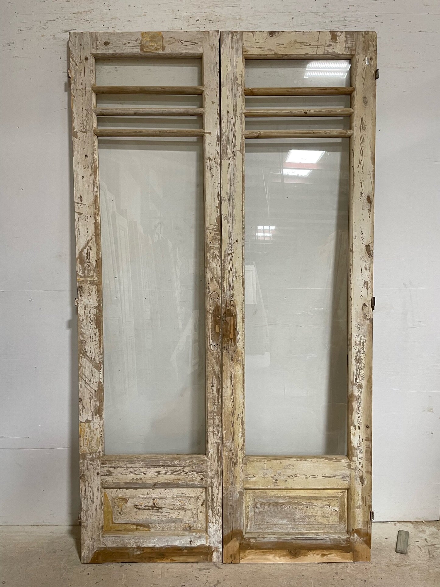 Antique French door (92.25x51.75) with glass F0799