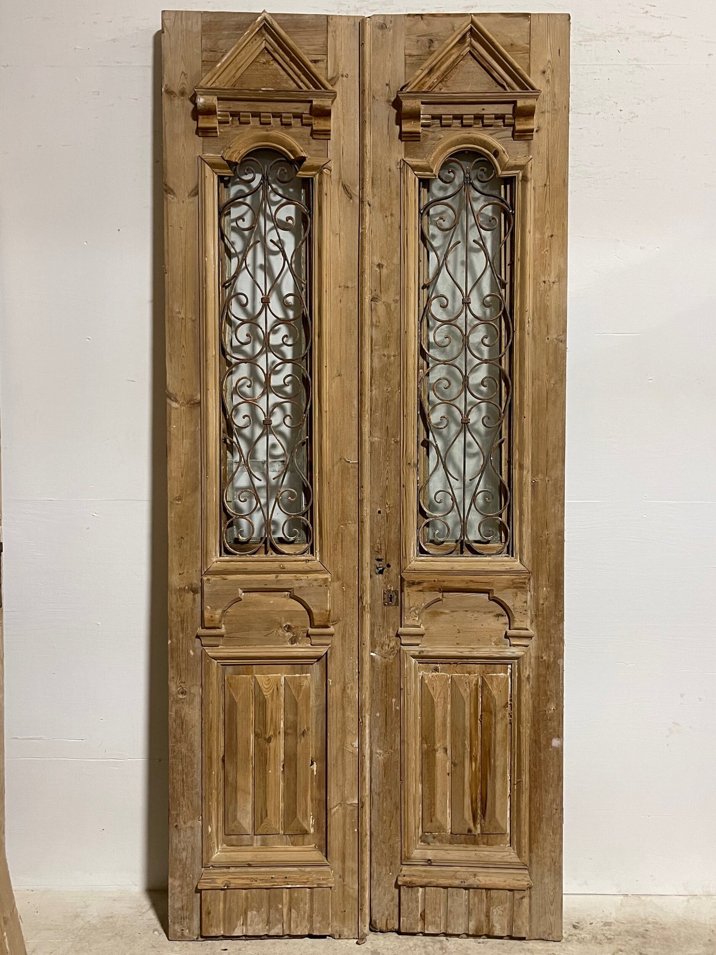 Antique French Panel Doors with Metal (100.5 x 44) I015