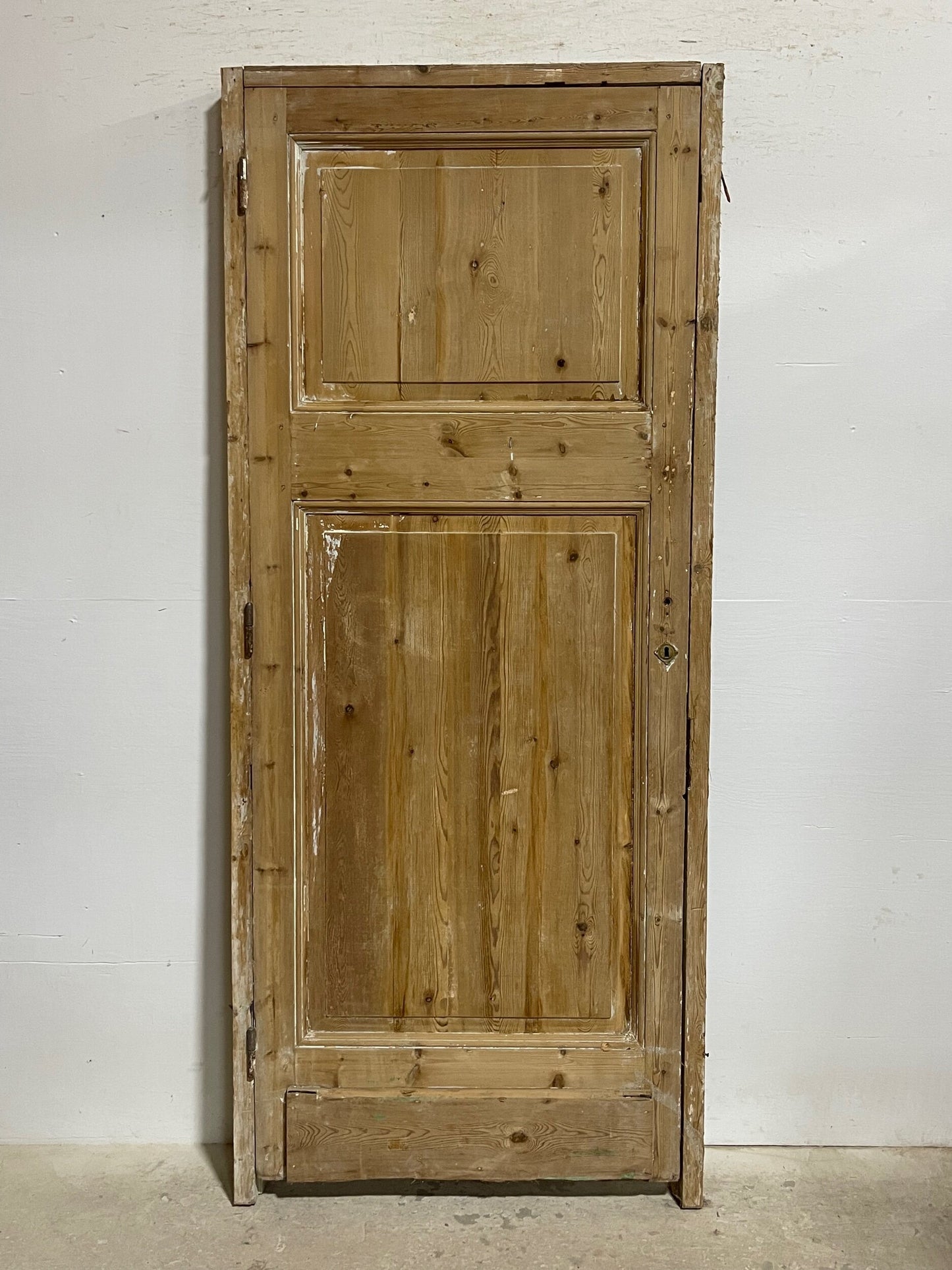 Antique French panel door in frame (d 85x34.25) (f 87x37.75) I211