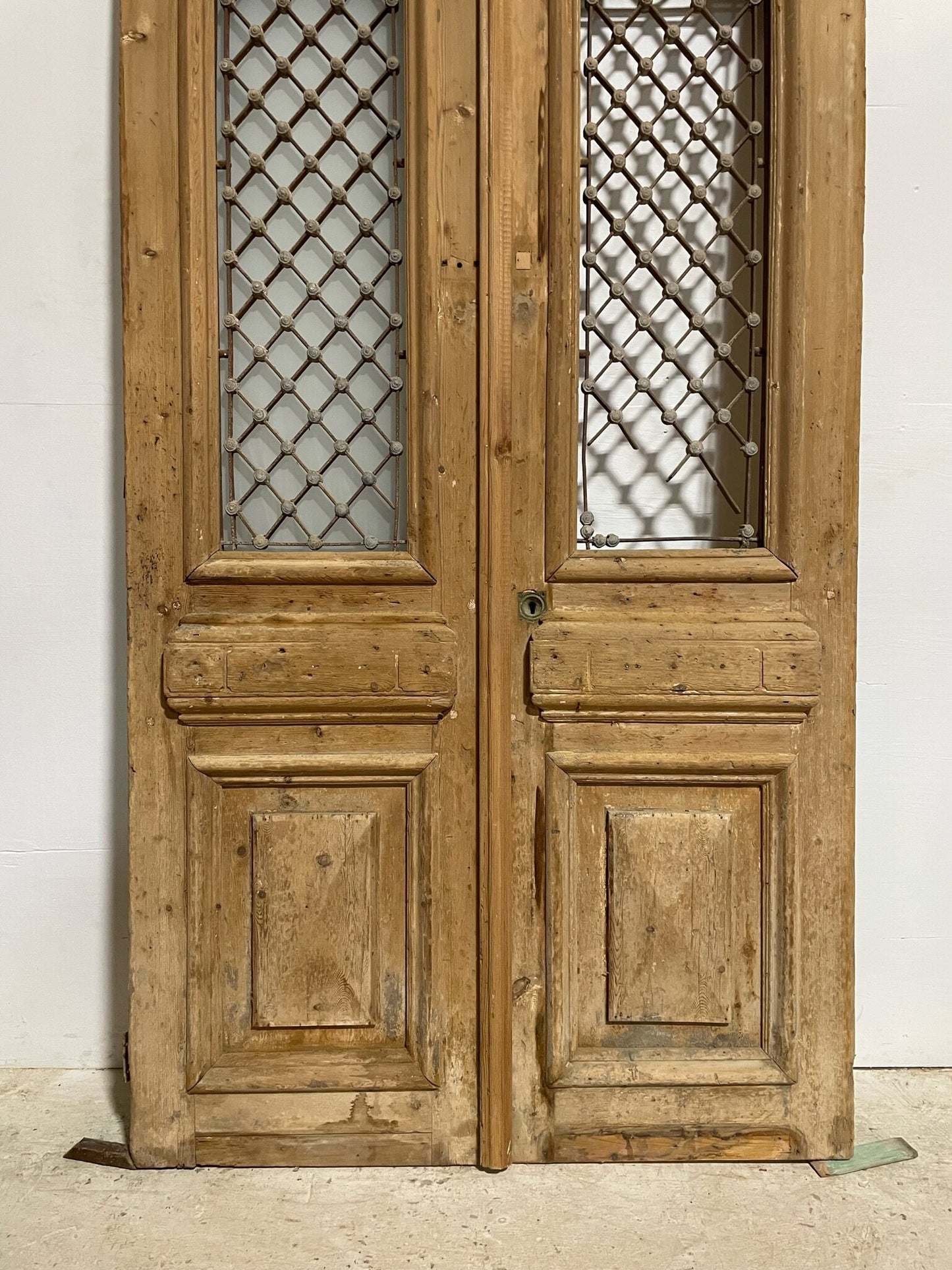 Antique French door (92.5x45.5) with metal F0915