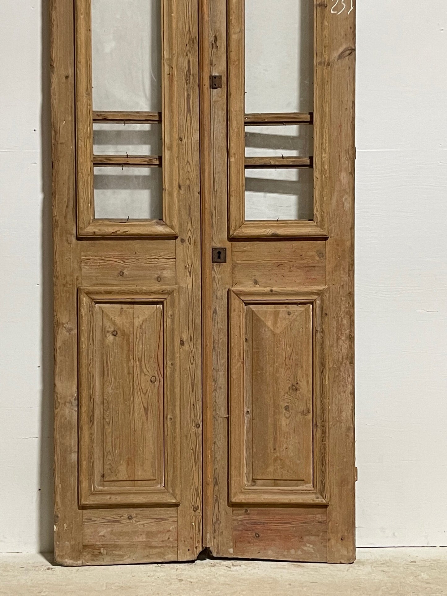 Antique French doors with glass (91.5x35) H0101s