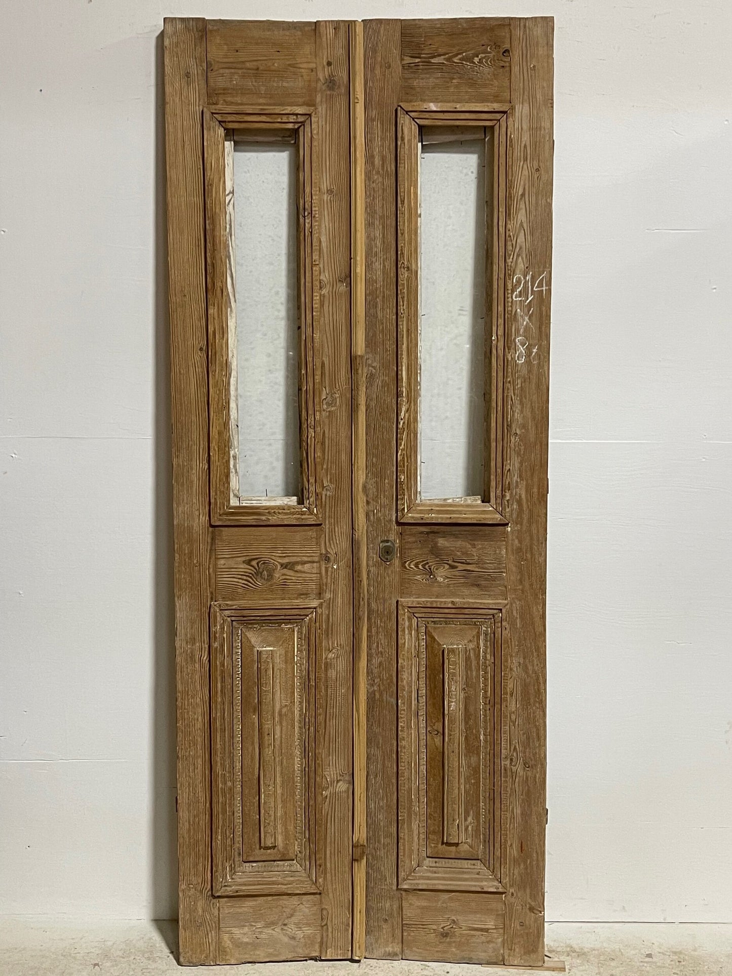 Antique French doors with glass (84.25x33.5) H0105s