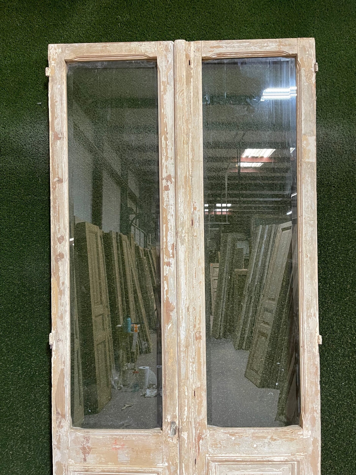 Antique French door (103x43.75) with glass D974