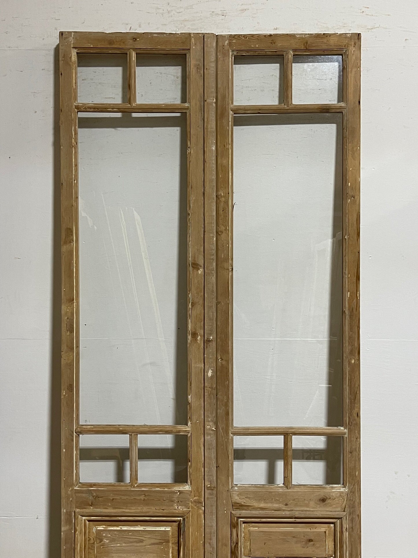 Antique French Panel Door with Glass (98 x 48) I013