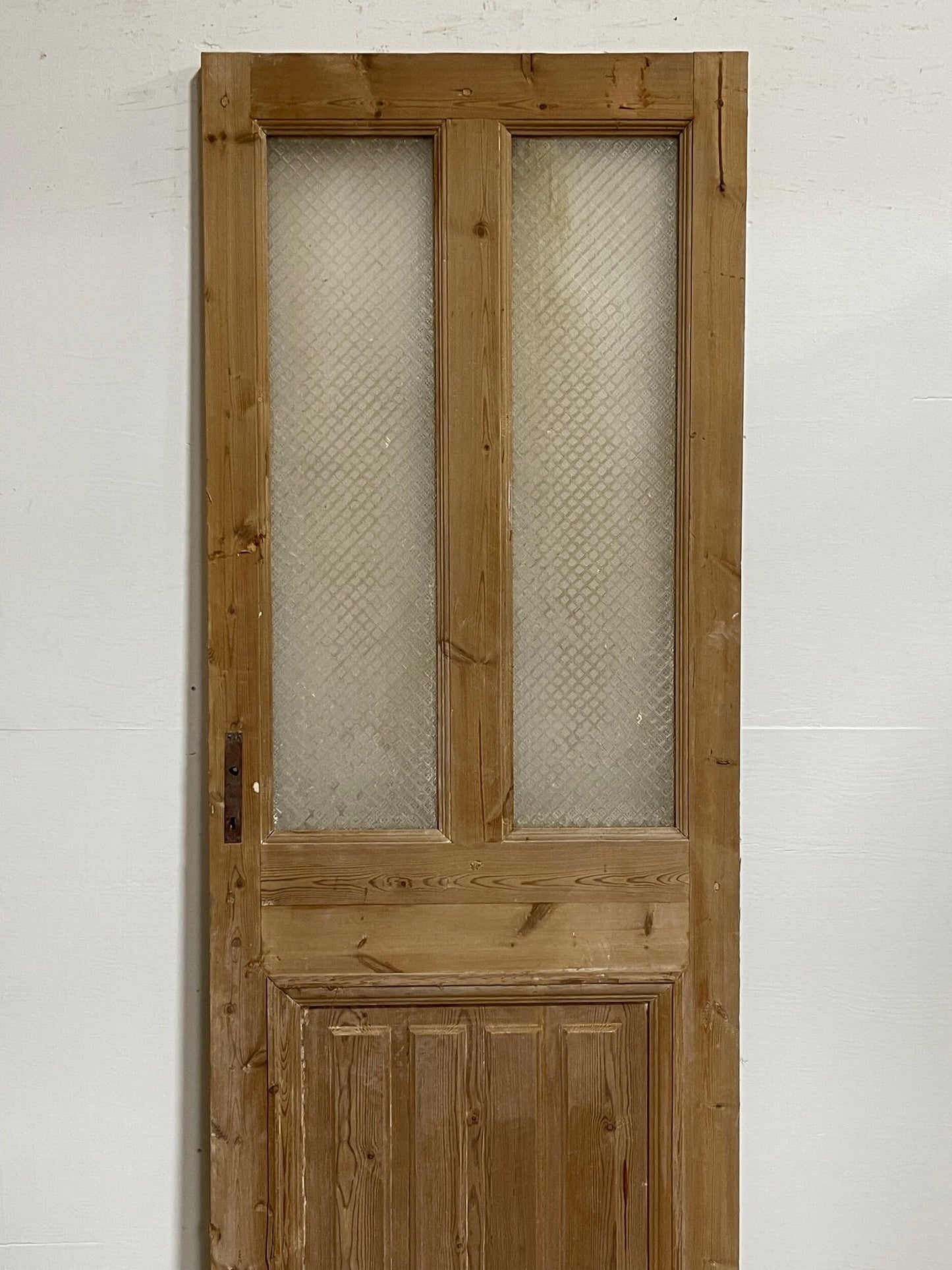 Antique French door with glass (86.25x30.25) H0170s