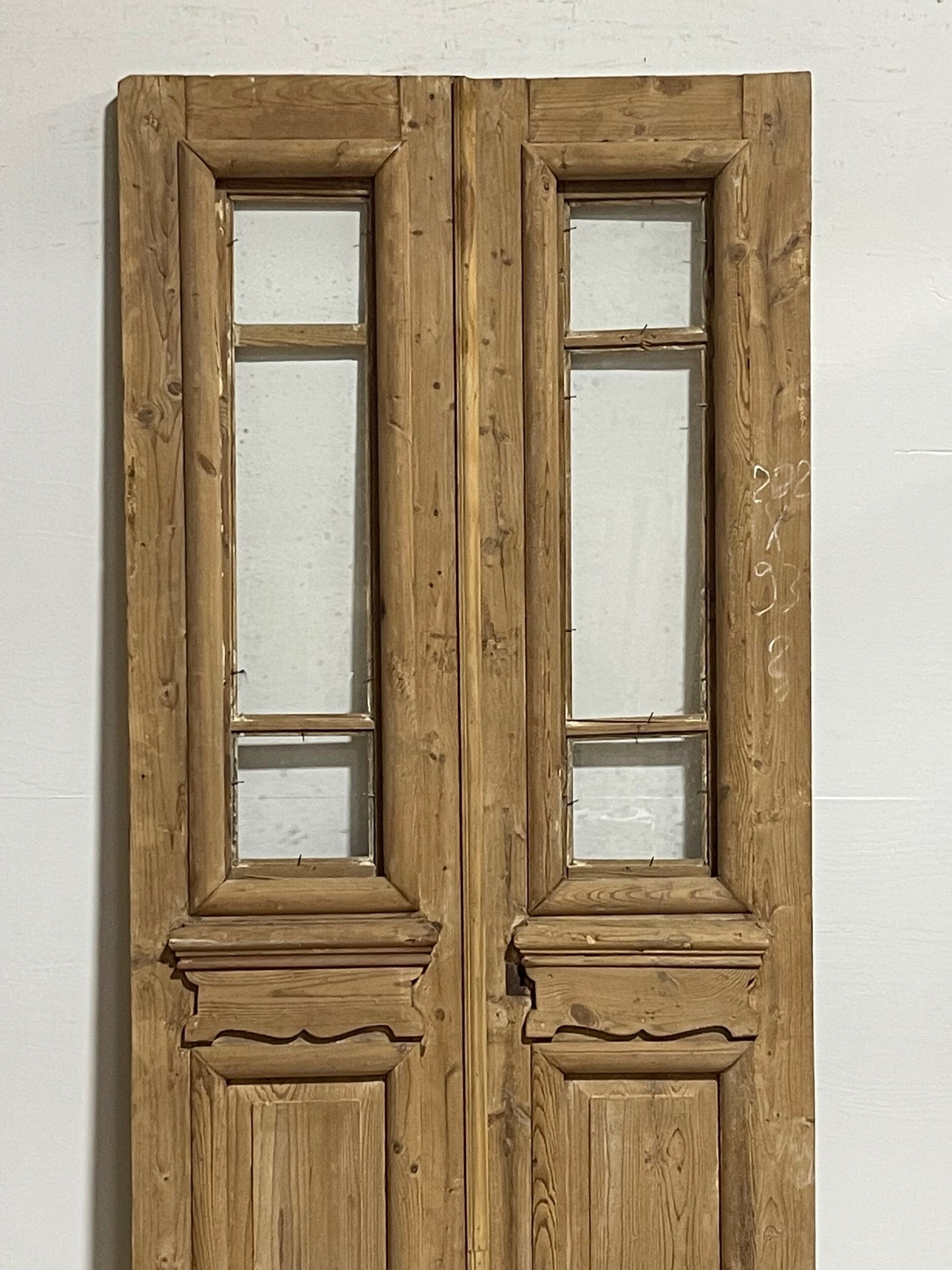 Antique French doors with glass (87x36.5) H0100s