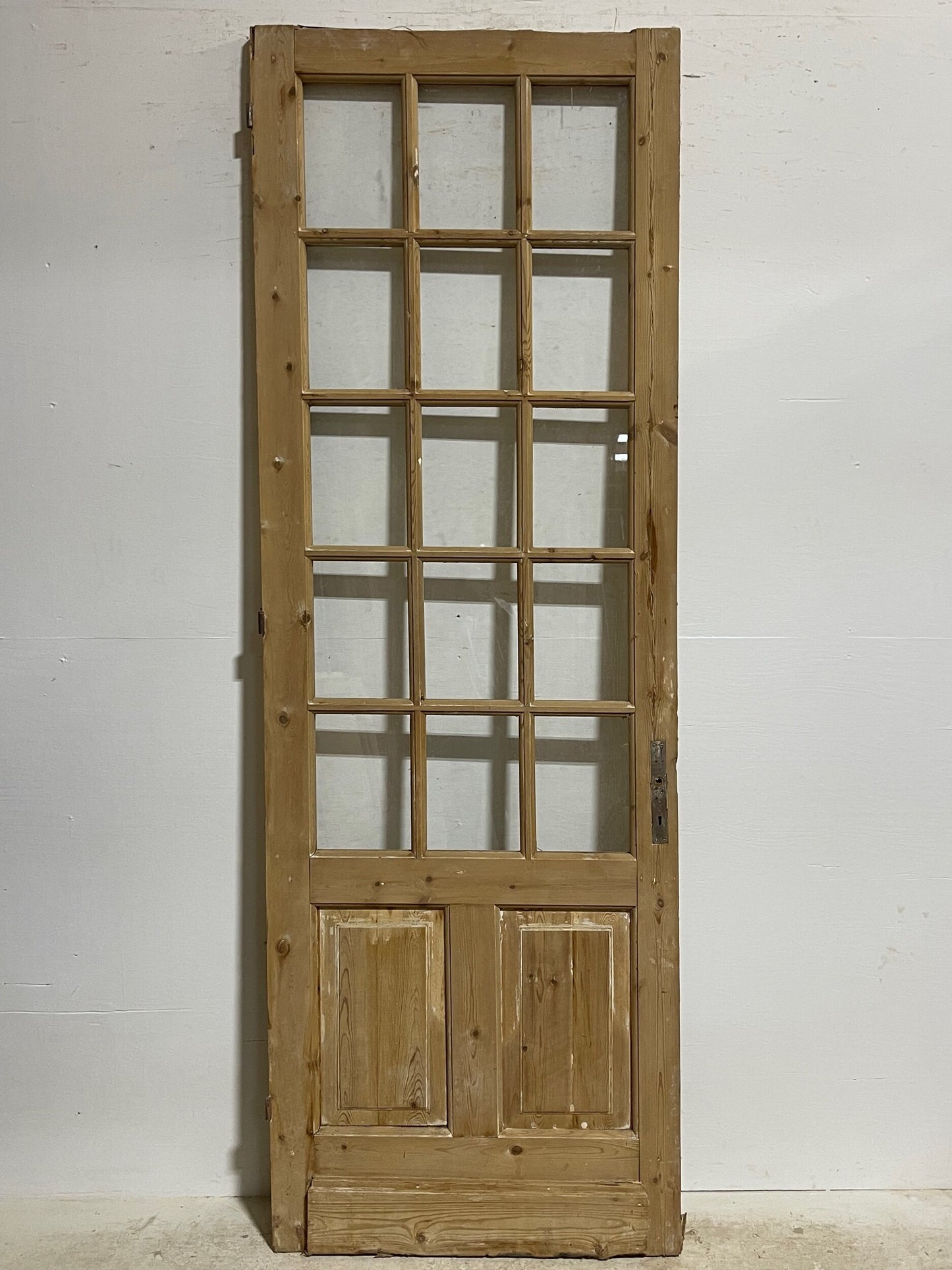 Antique French door with glass  (94.25x32.25) H0188s