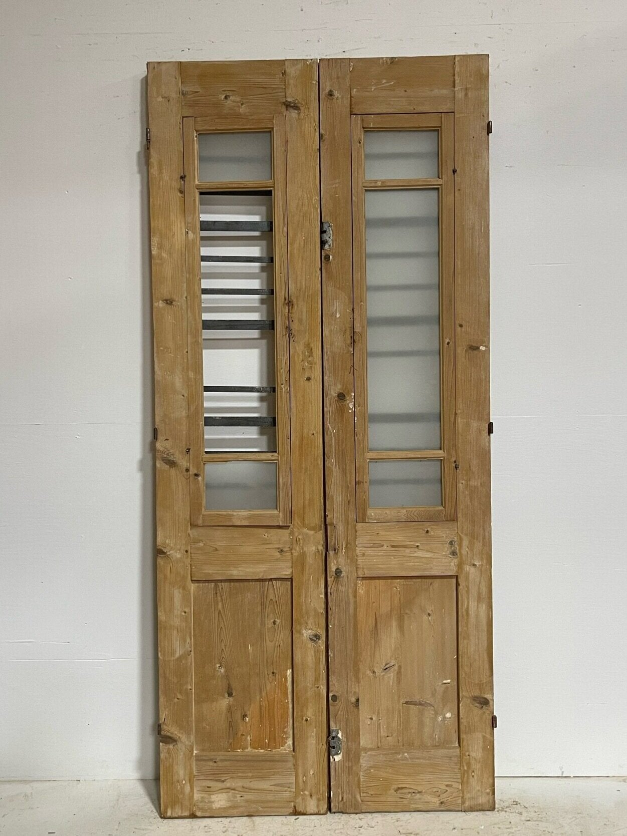 Antique French doors (91.5X40.75) with glass G1580