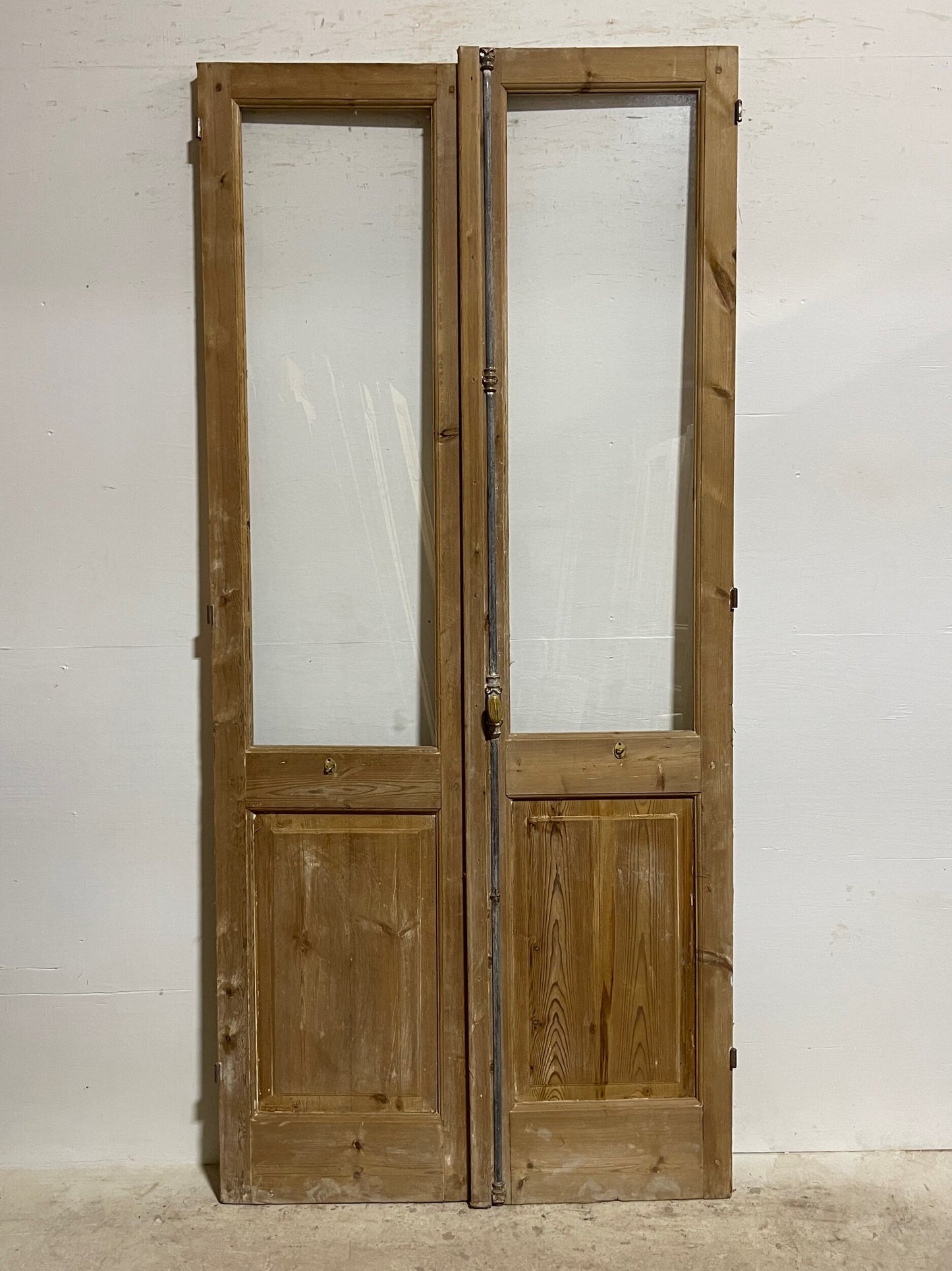 Antique French Panel Door with Glass (96.25 x 44) I012