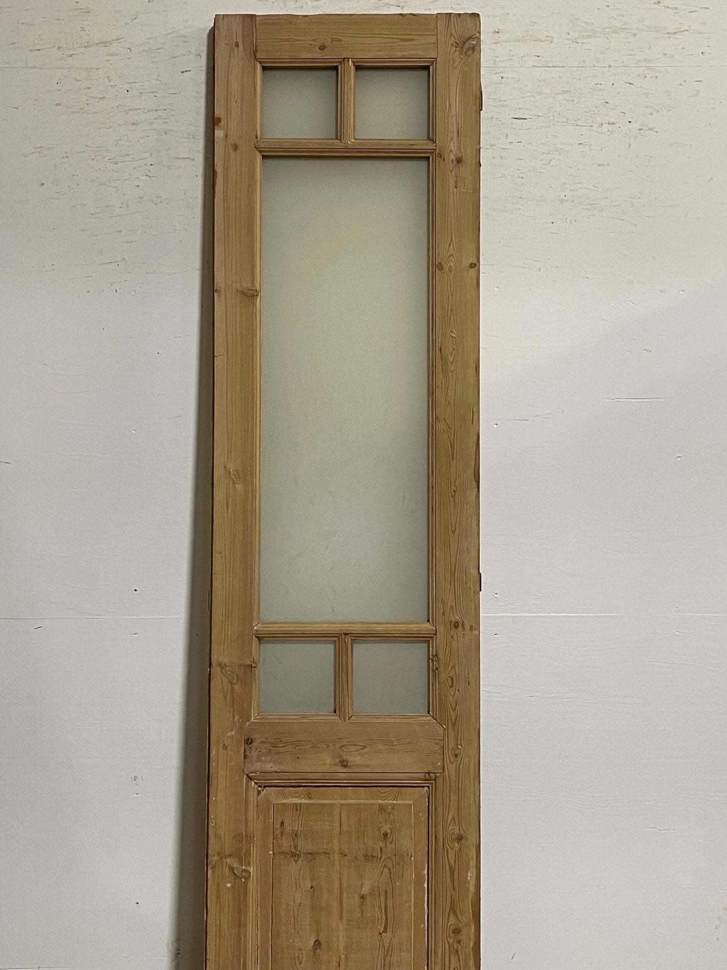 Antique French panel door with glass (100x23) I252