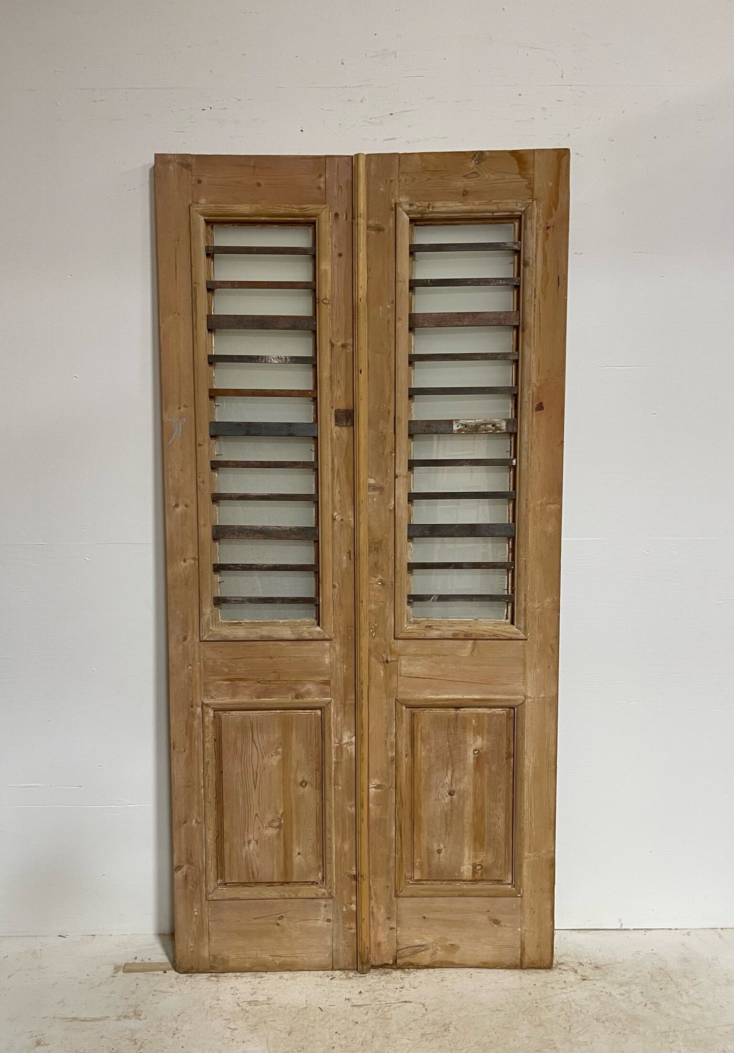 Antique French doors (88.75X43) with glass G1619