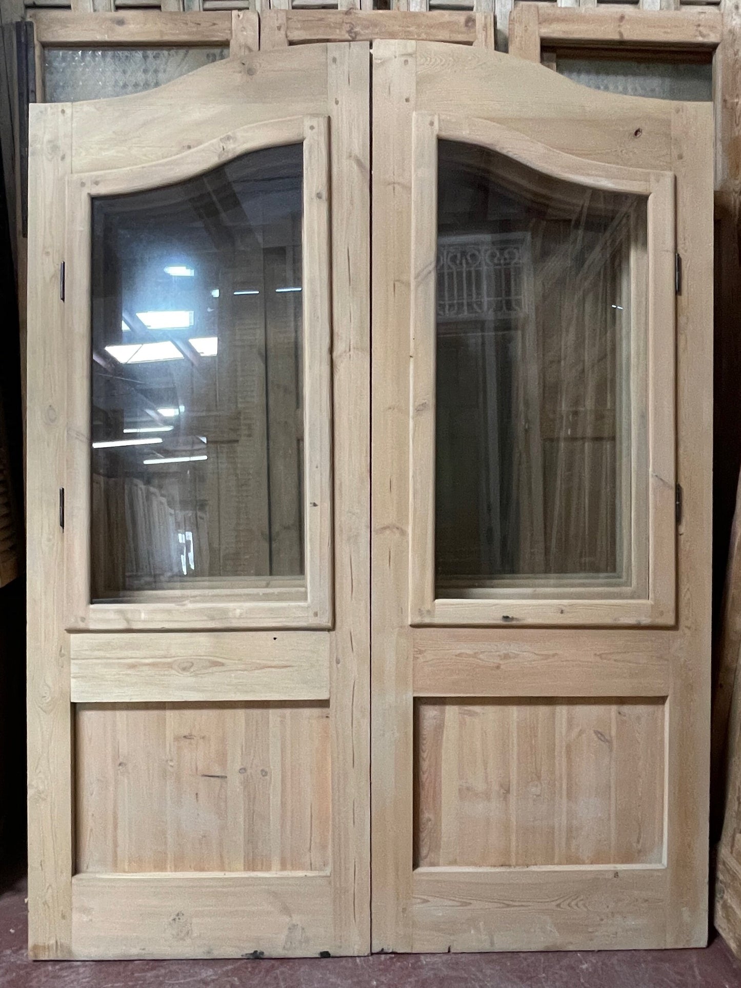 French panel doors with glass (96 x 72.25) I052