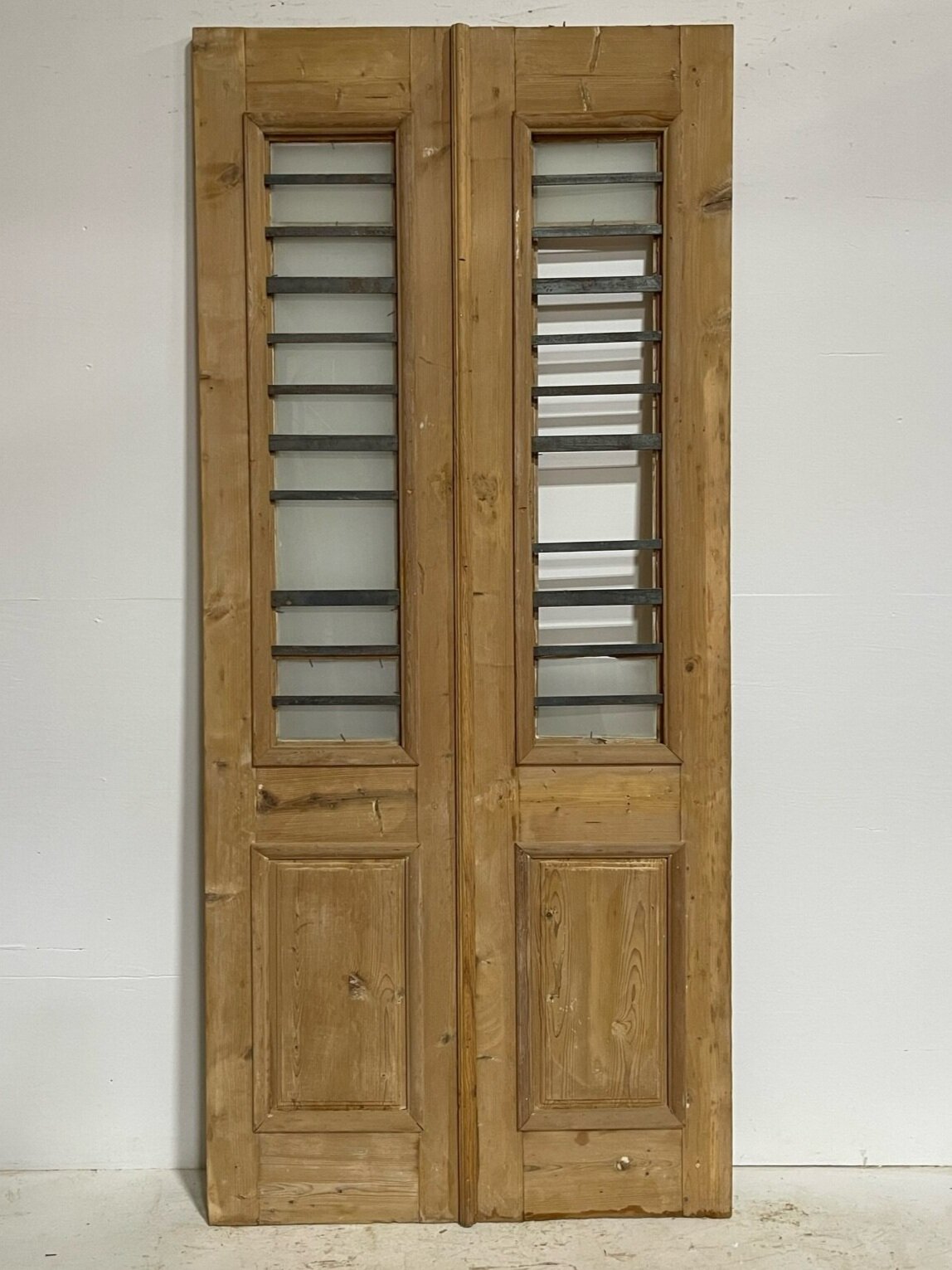 Antique French doors (91.5X40.75) with glass G1580