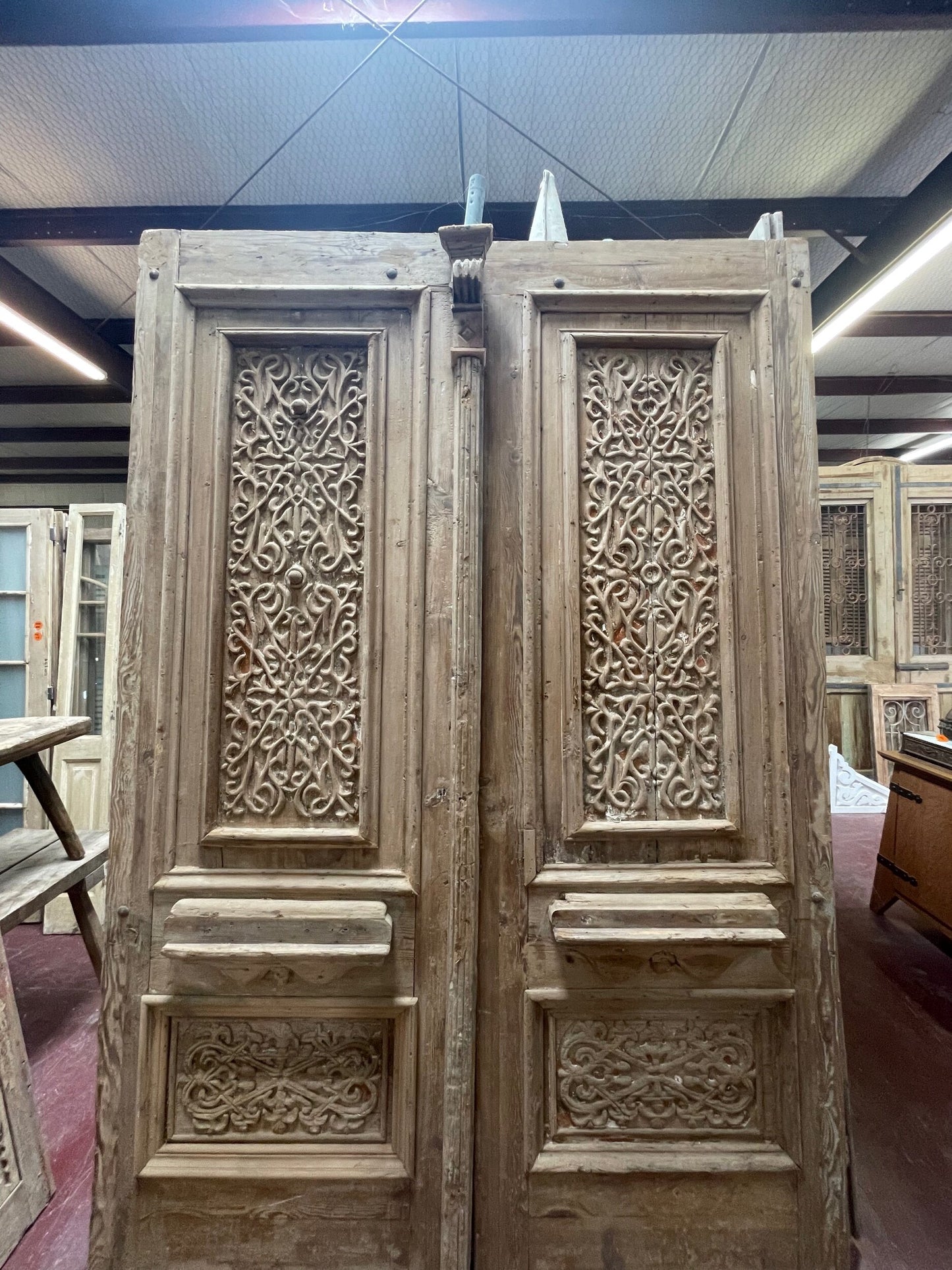 Antique French panel door (108x62) E1012g