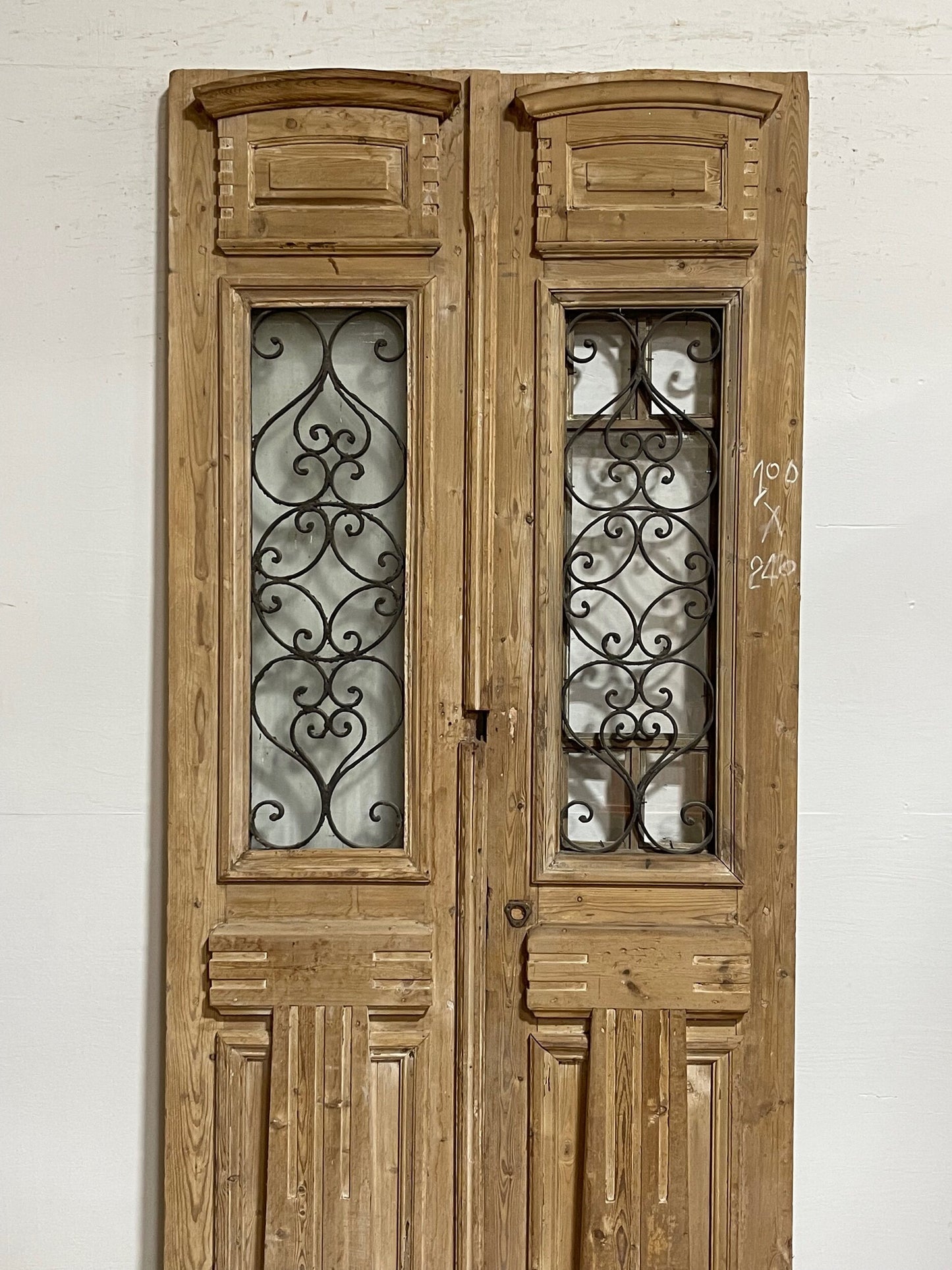Antique French Panel Doors with metal (95.25x40.25) I003