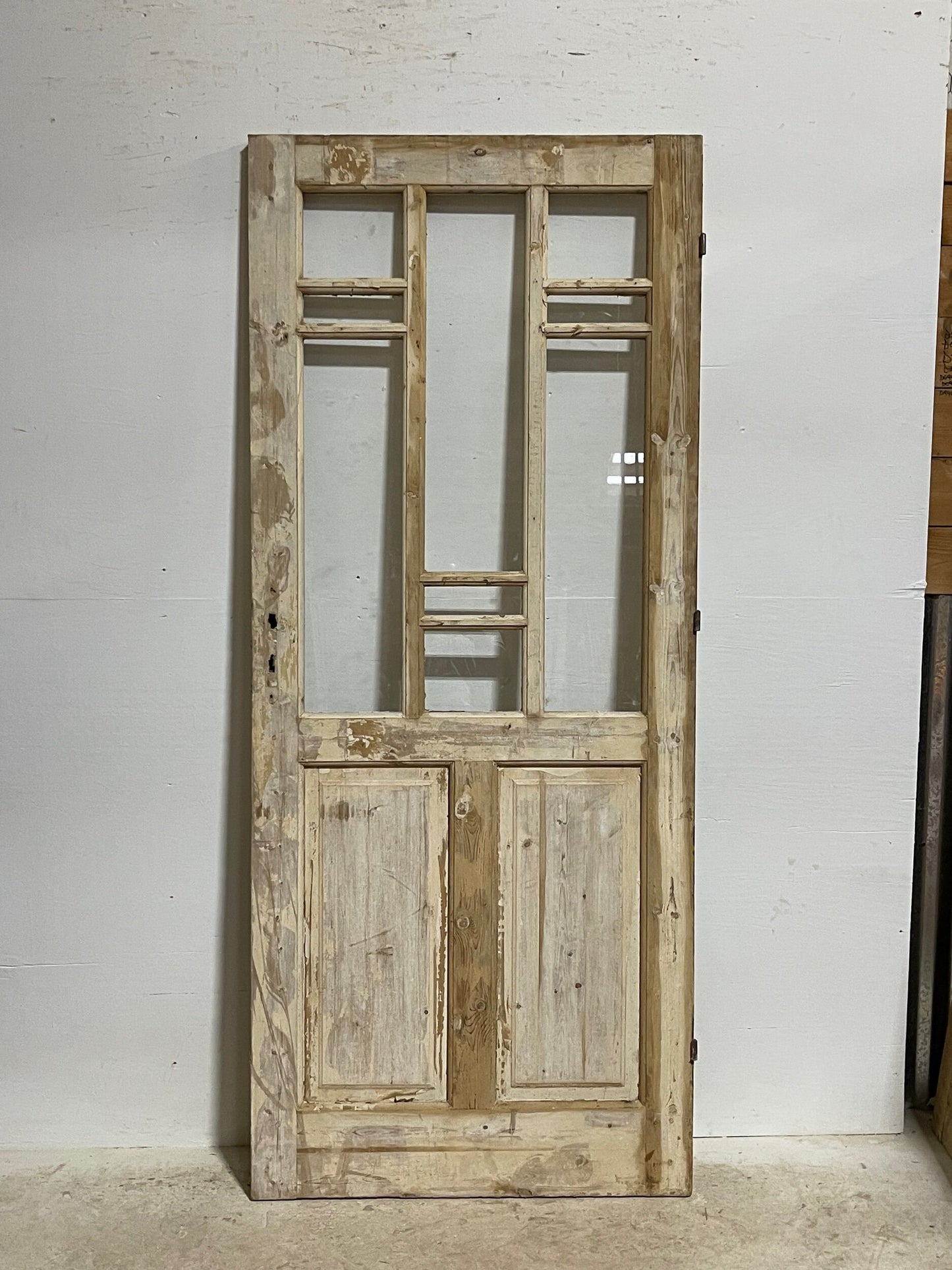 Antique French door with glass (85.25x36) H0194s