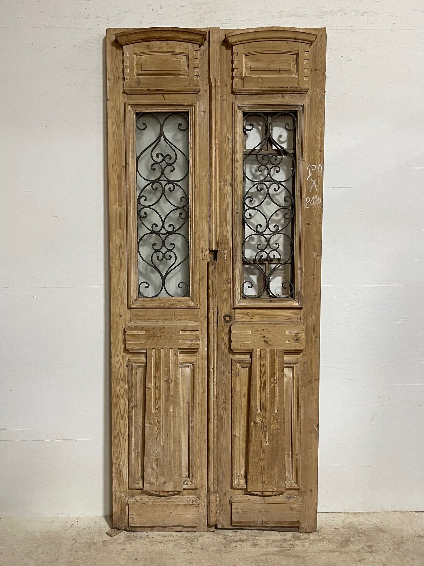 Antique French Panel Doors with metal (95.25x40.25) I003