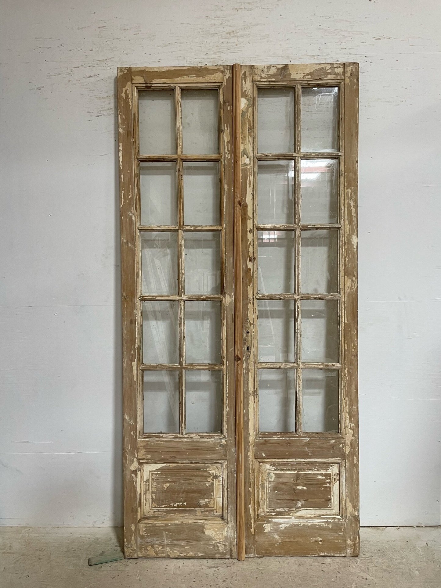 Antique French door (93.5x45.5) with glass F0594