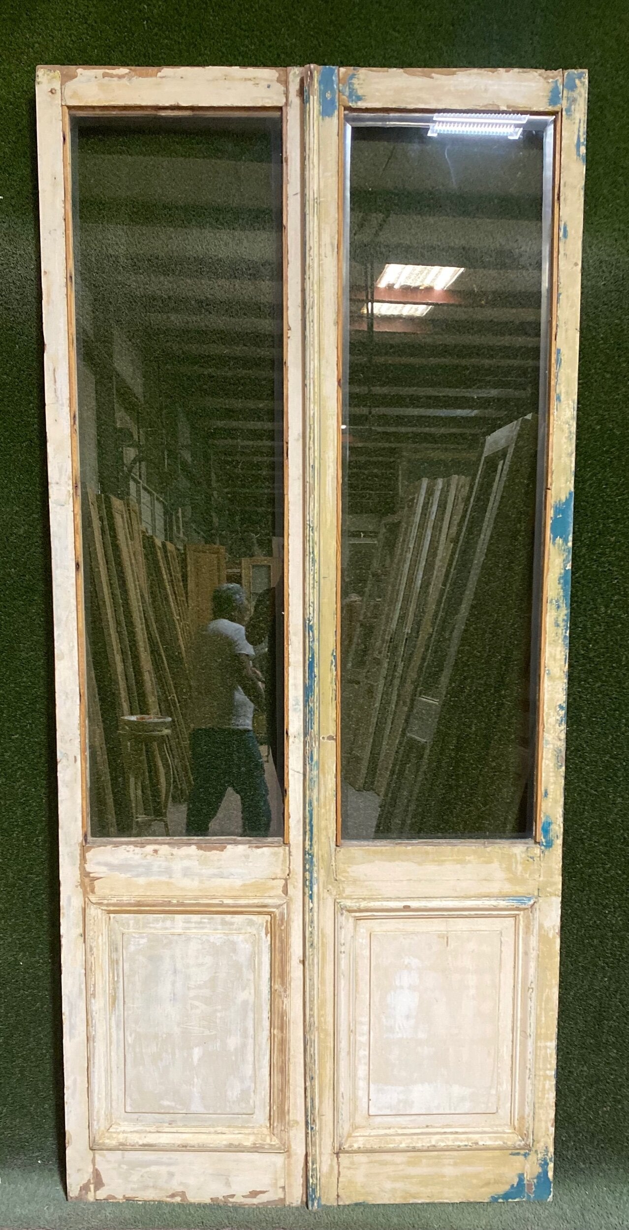 Antique French door (102.5x47.25) with glass D171