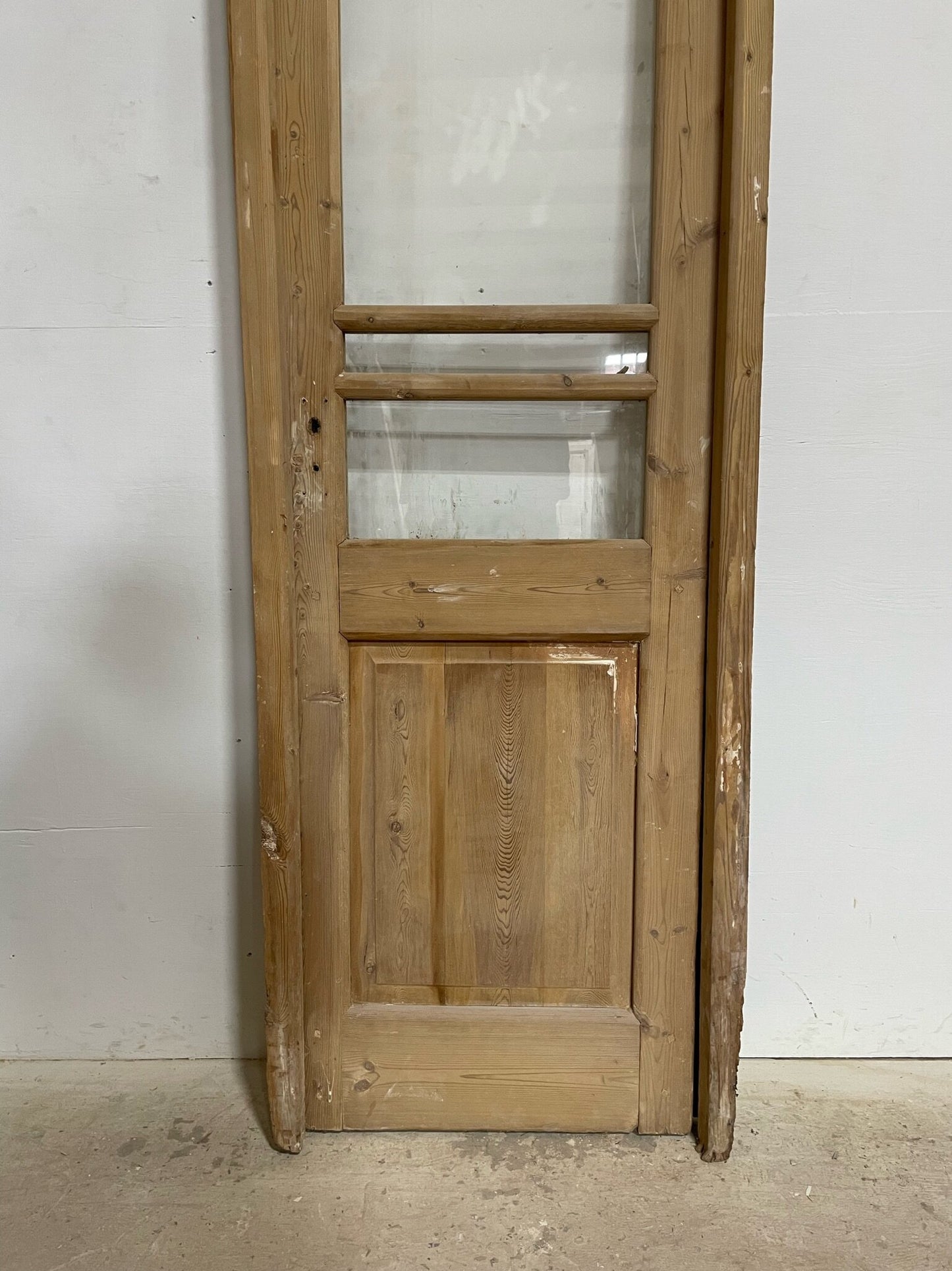 Antique French door (frame 89x27.5, door 88x24) with glass F0644