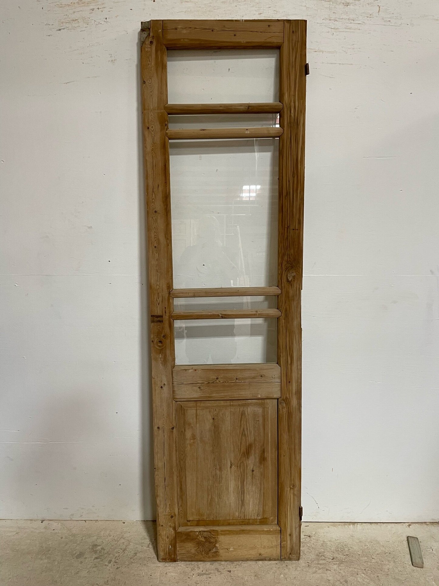 Antique French door (86.5x24.25) with glass F0879
