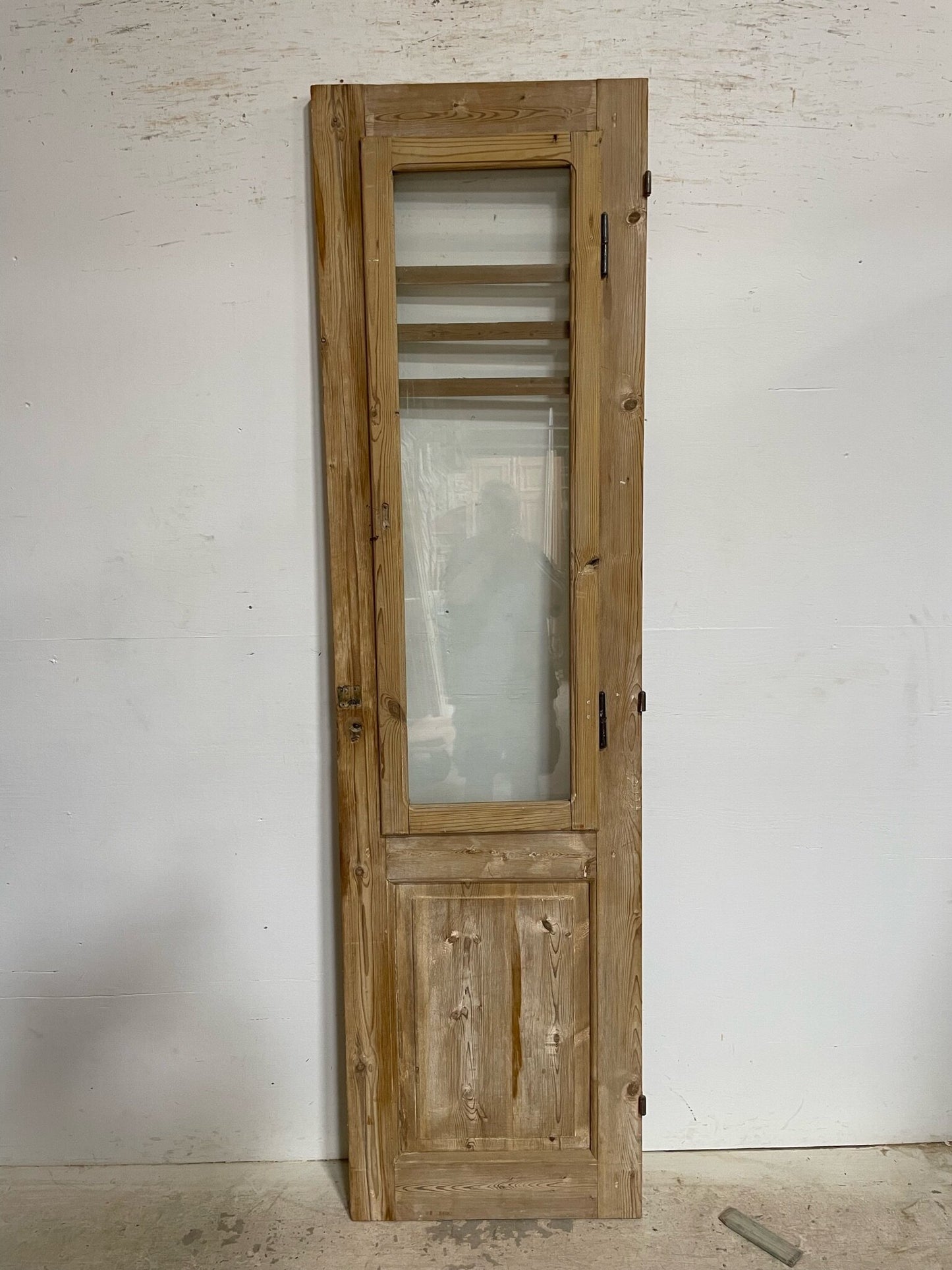 Antique French door (88.75x24) with glass F0868