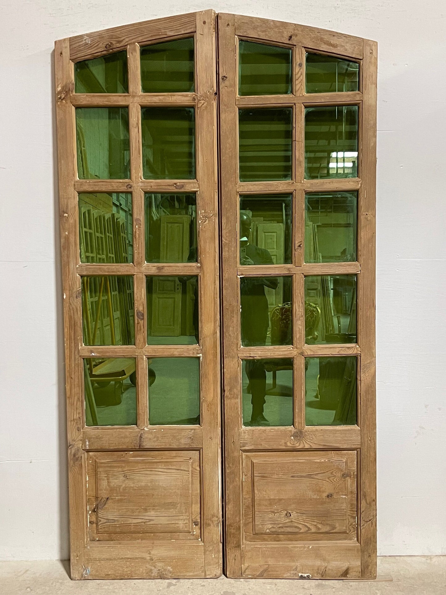 Antique French panel doors with glass (83.5x46) I239