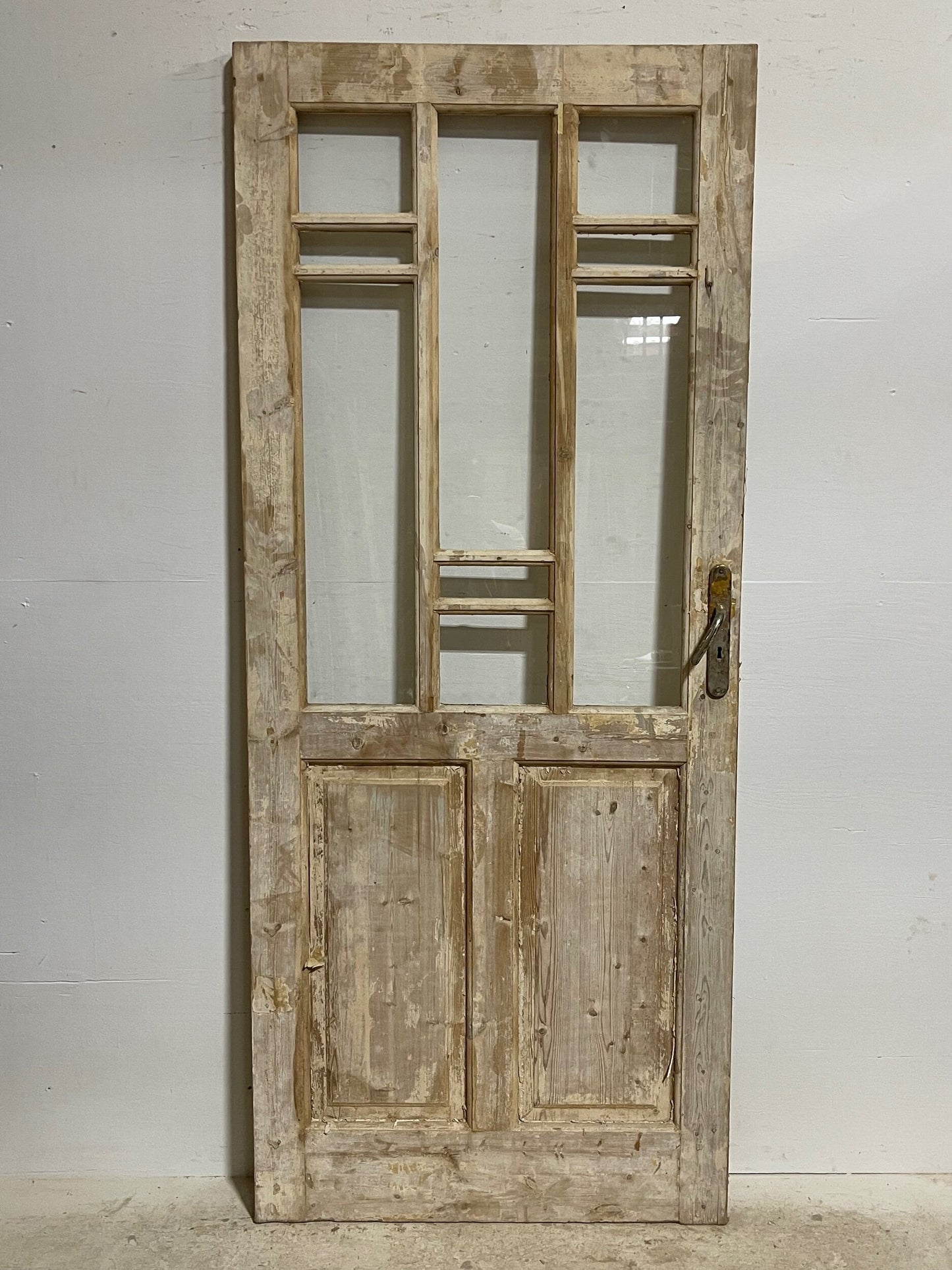 Antique French door with glass (85.25x36) H0194s