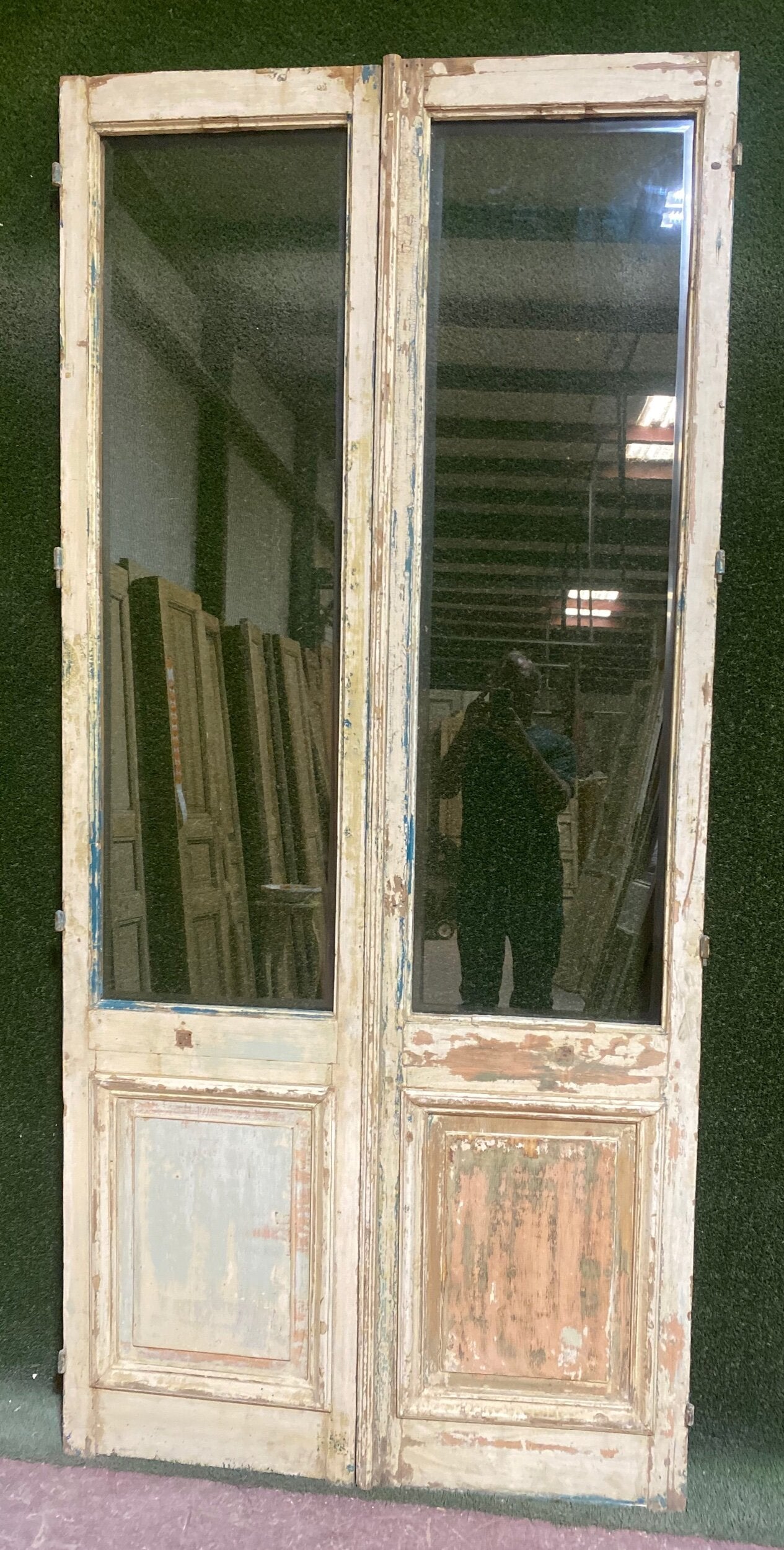 Antique French door (102.5x47.25) with glass D171