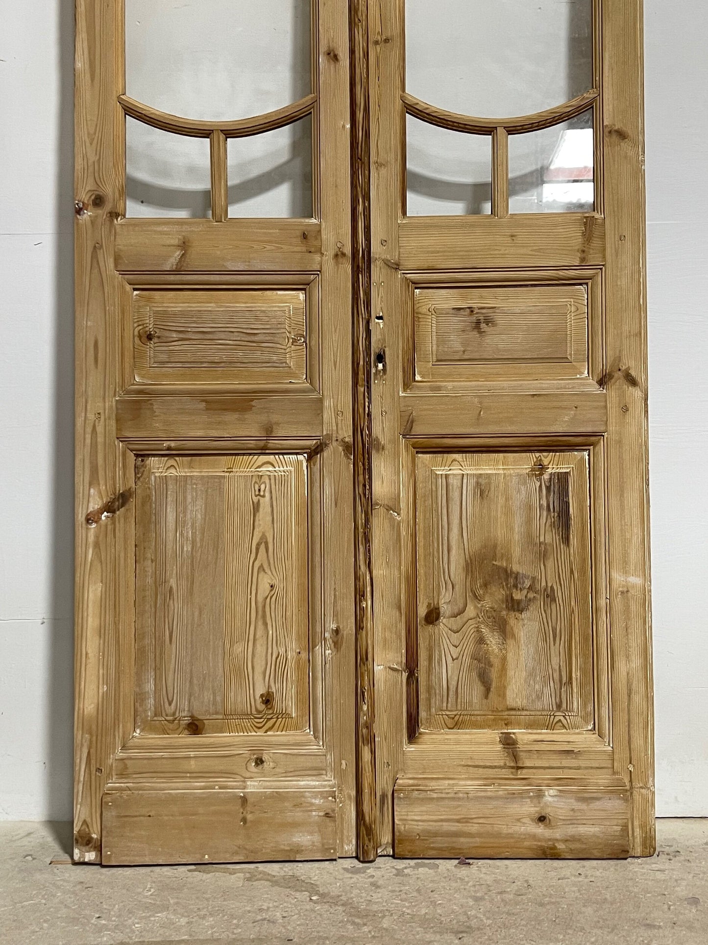 Antique French panel doors with glass (97.25x42.75) I249