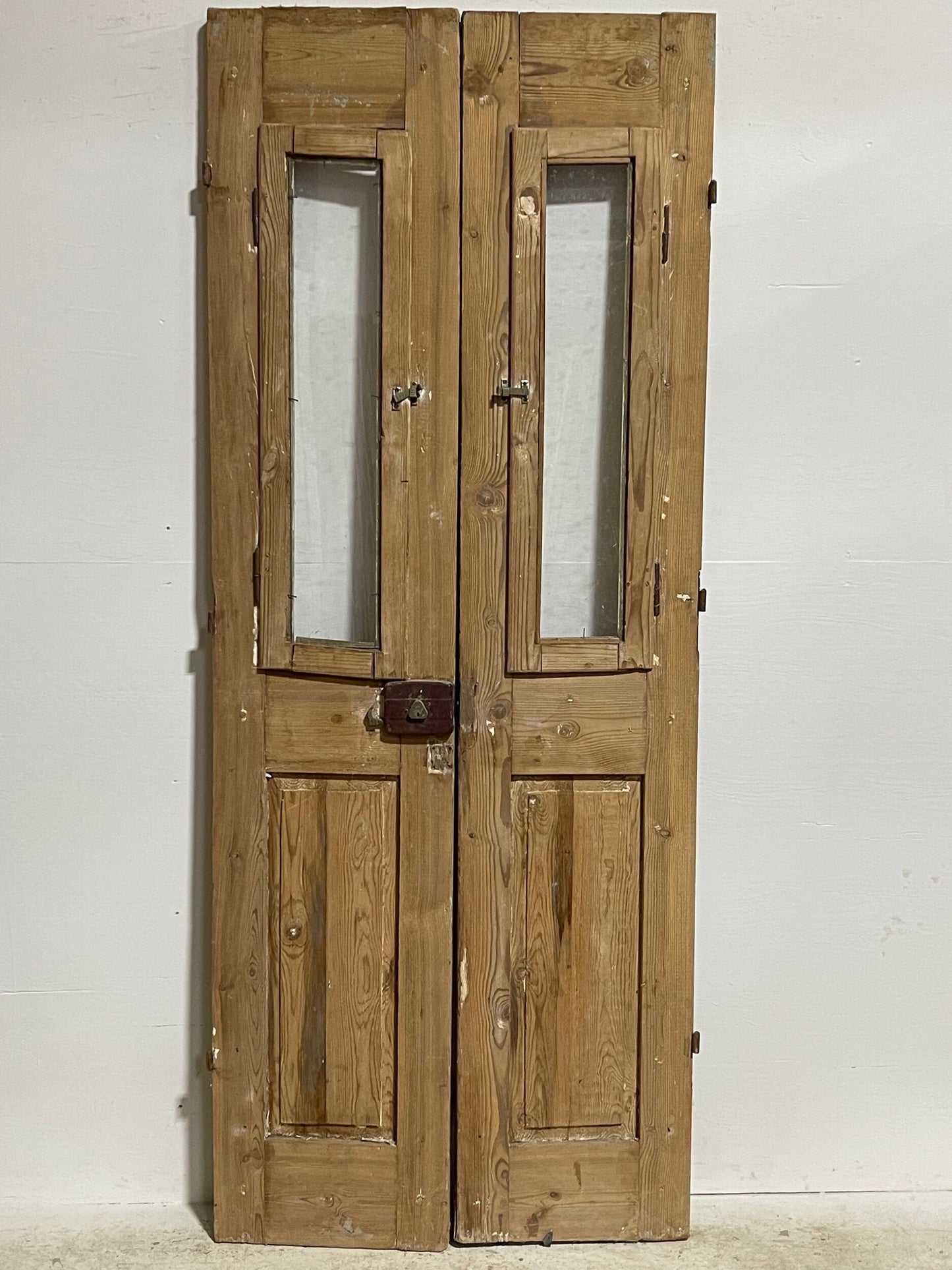 Antique French doors with glass (84.25x33.5) H0105s