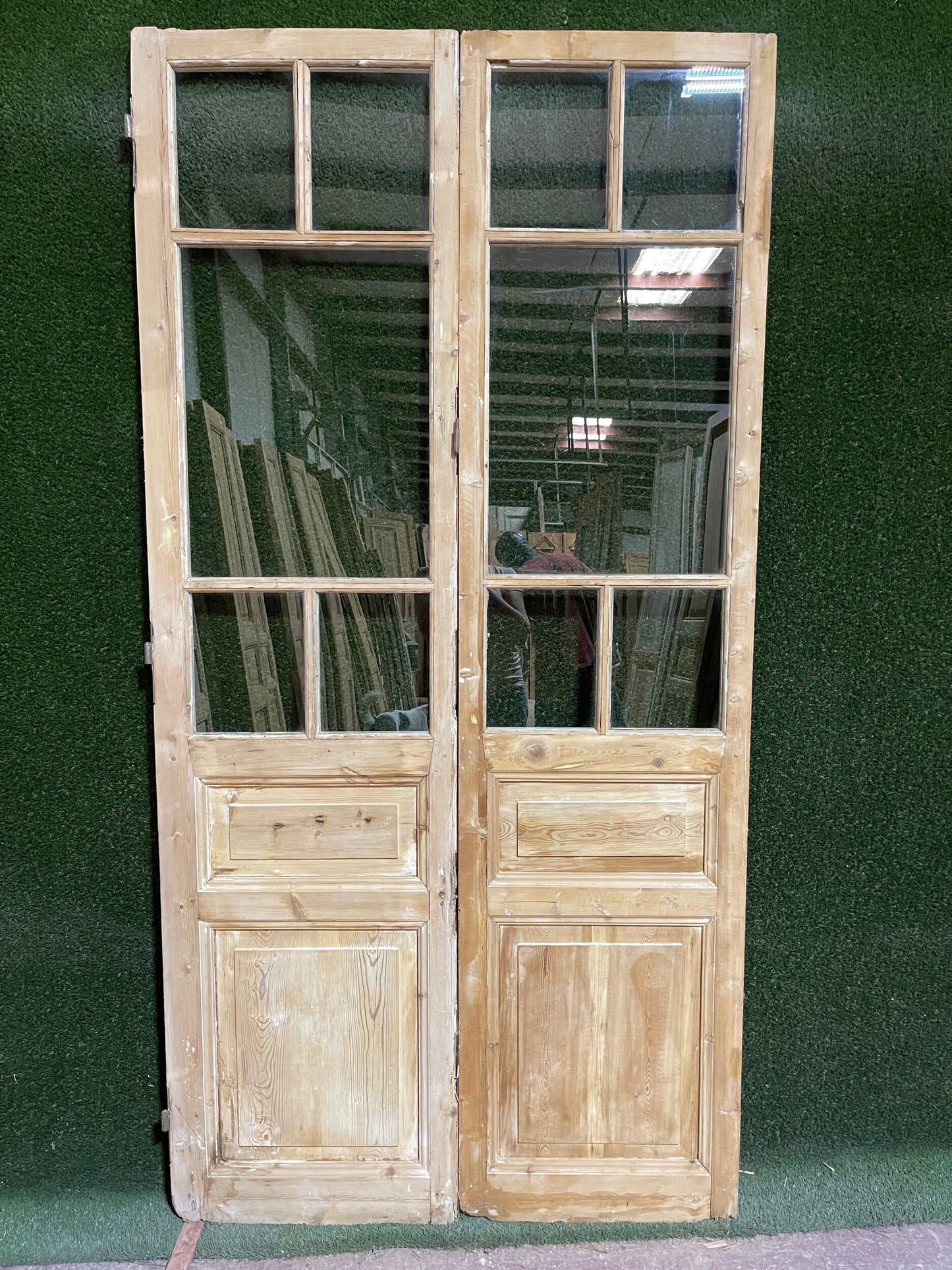 Antique French door (93x47) with glass D188