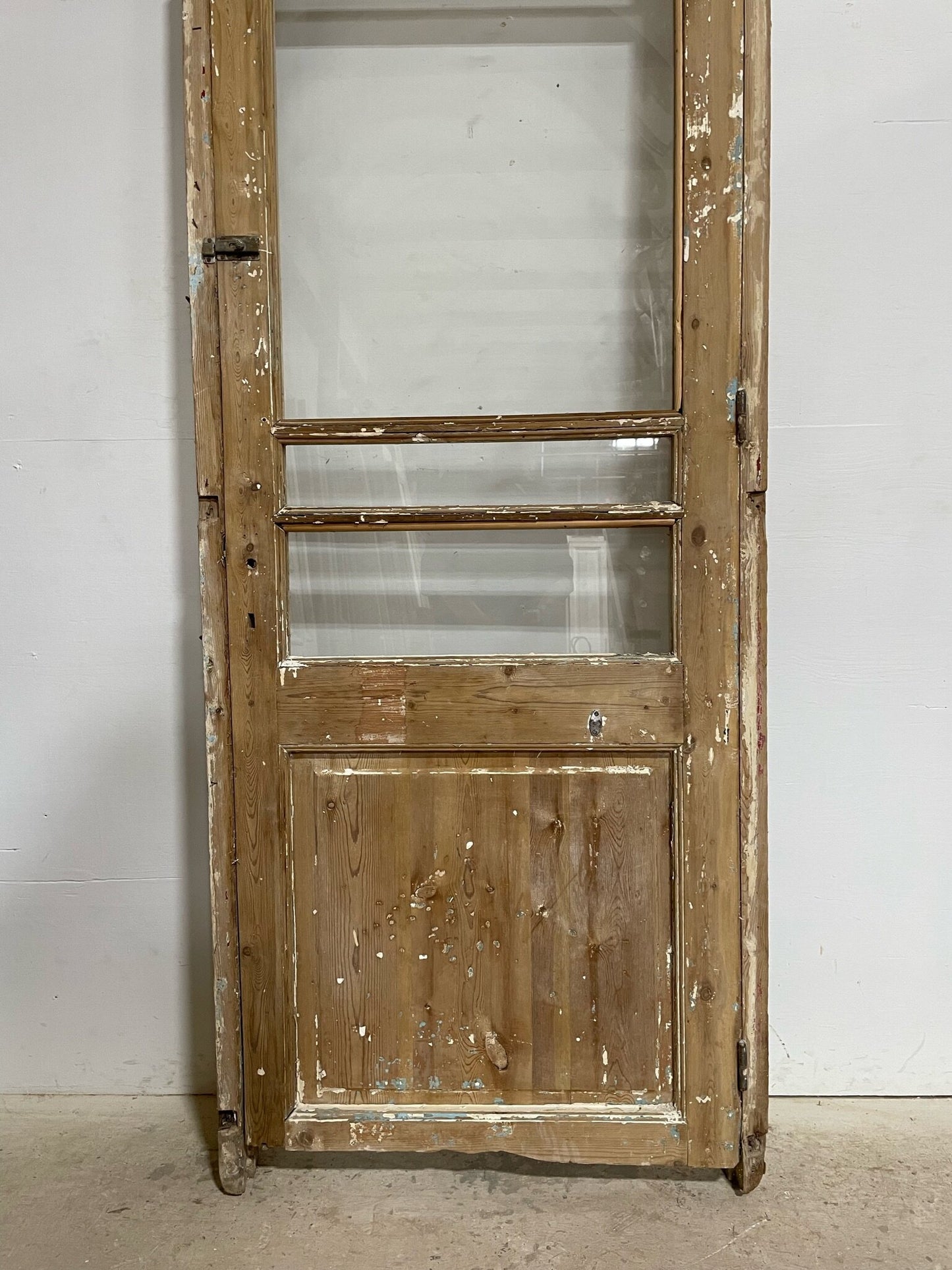 Antique French door (frame 96x34.5, door 91.5x31.25) with glass F0631