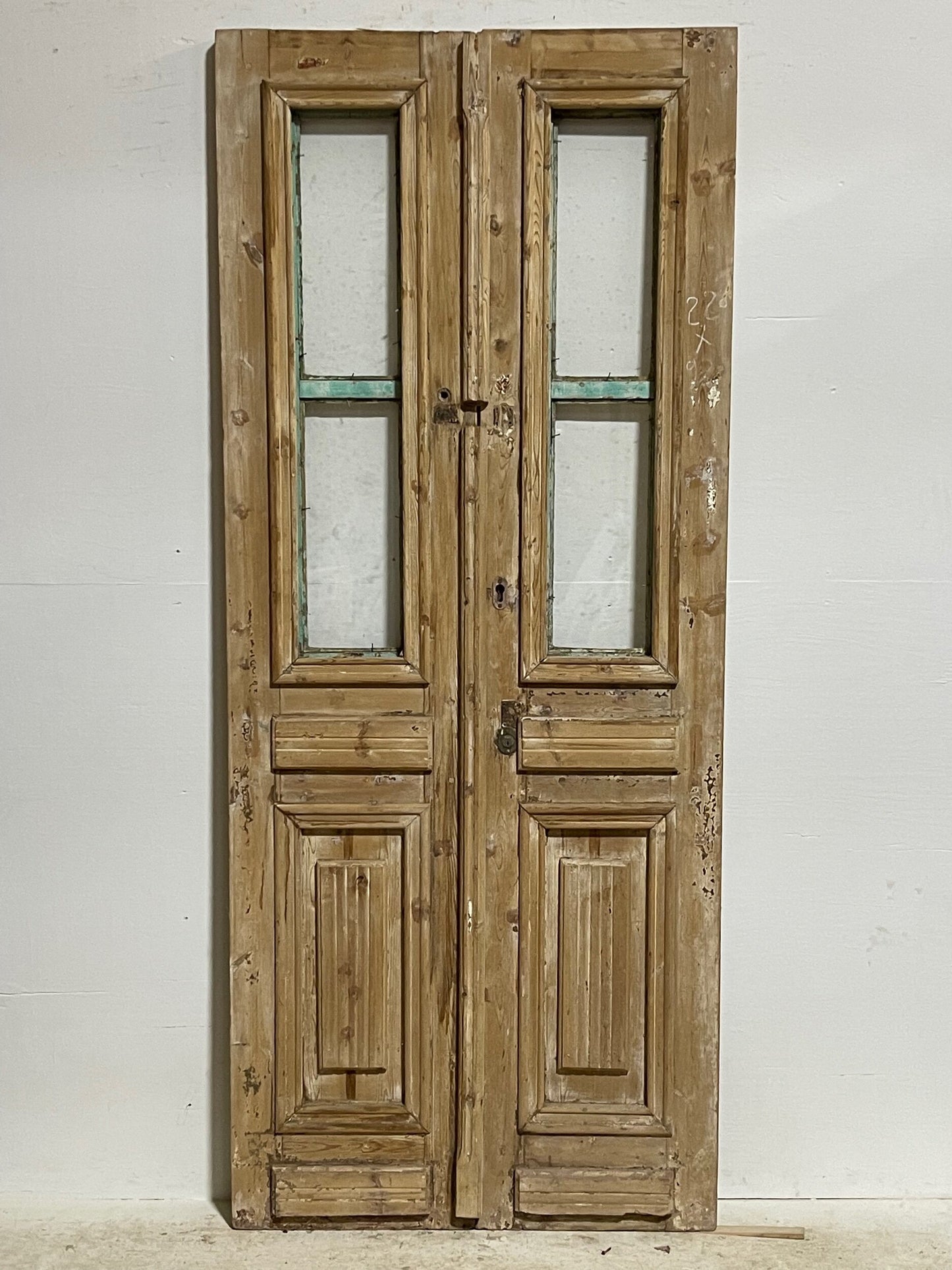 Antique French doors with glass (87x36.75) H0103s