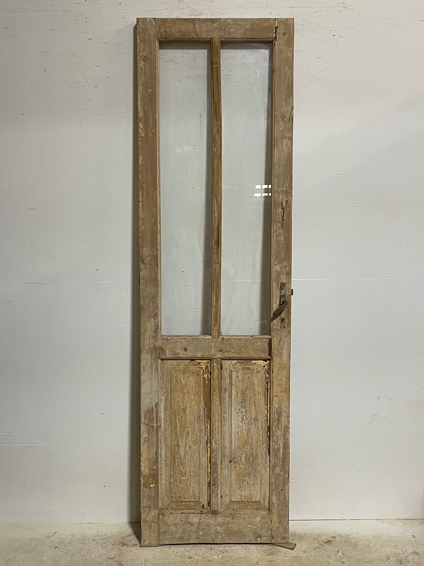 Antique French doors with glass (94.25x27.25) H0184As