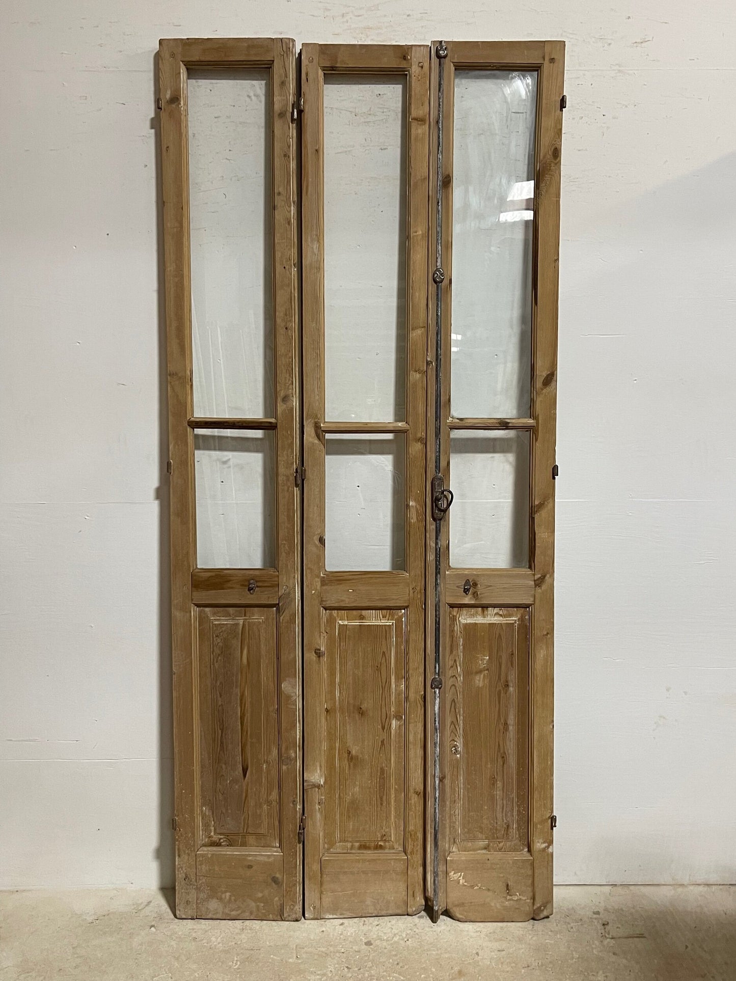 Antique French doors with glass  (98.5x43.25) H0243s