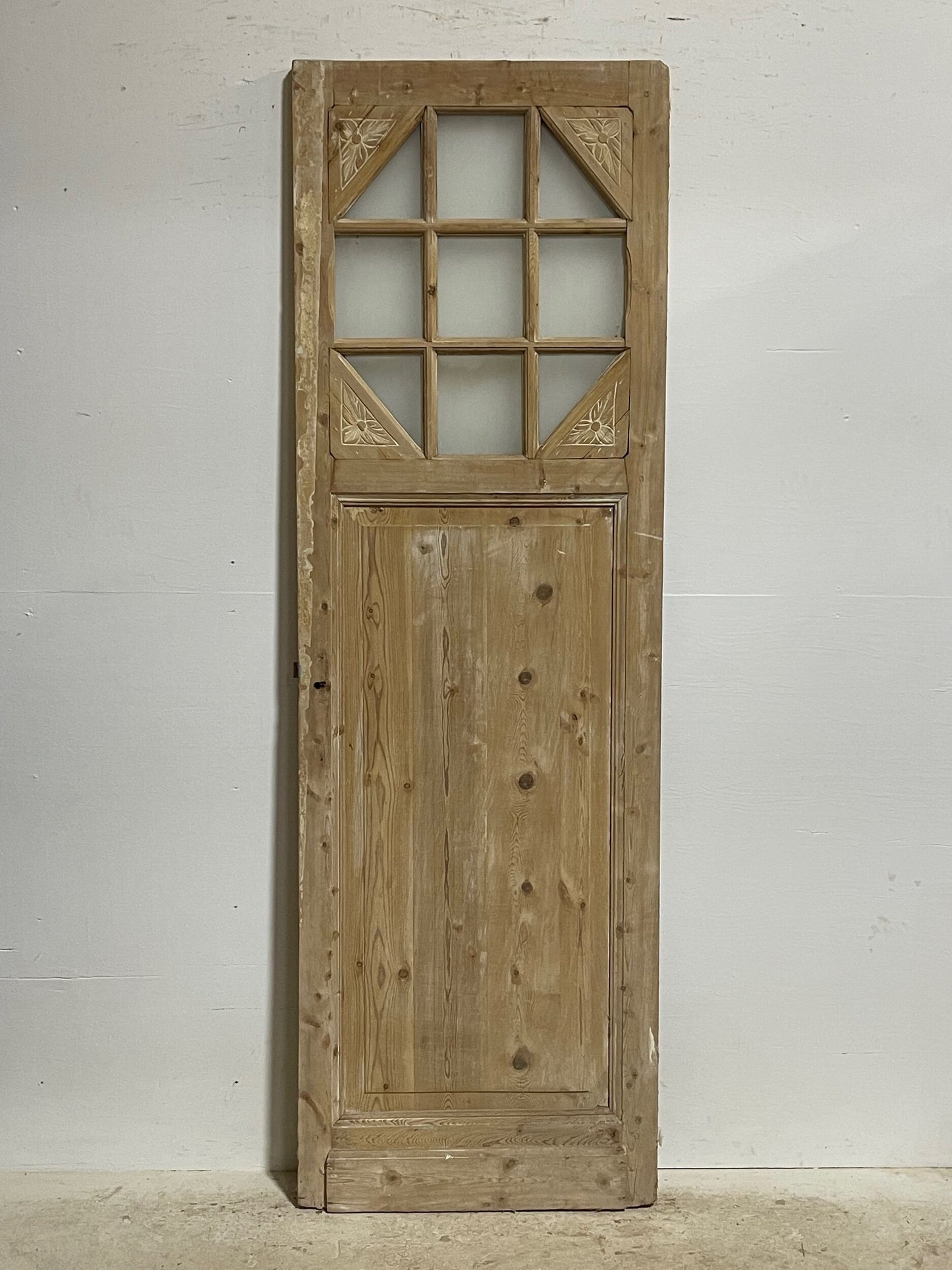 Antique French door with glass (88.5x28.25) H0193s