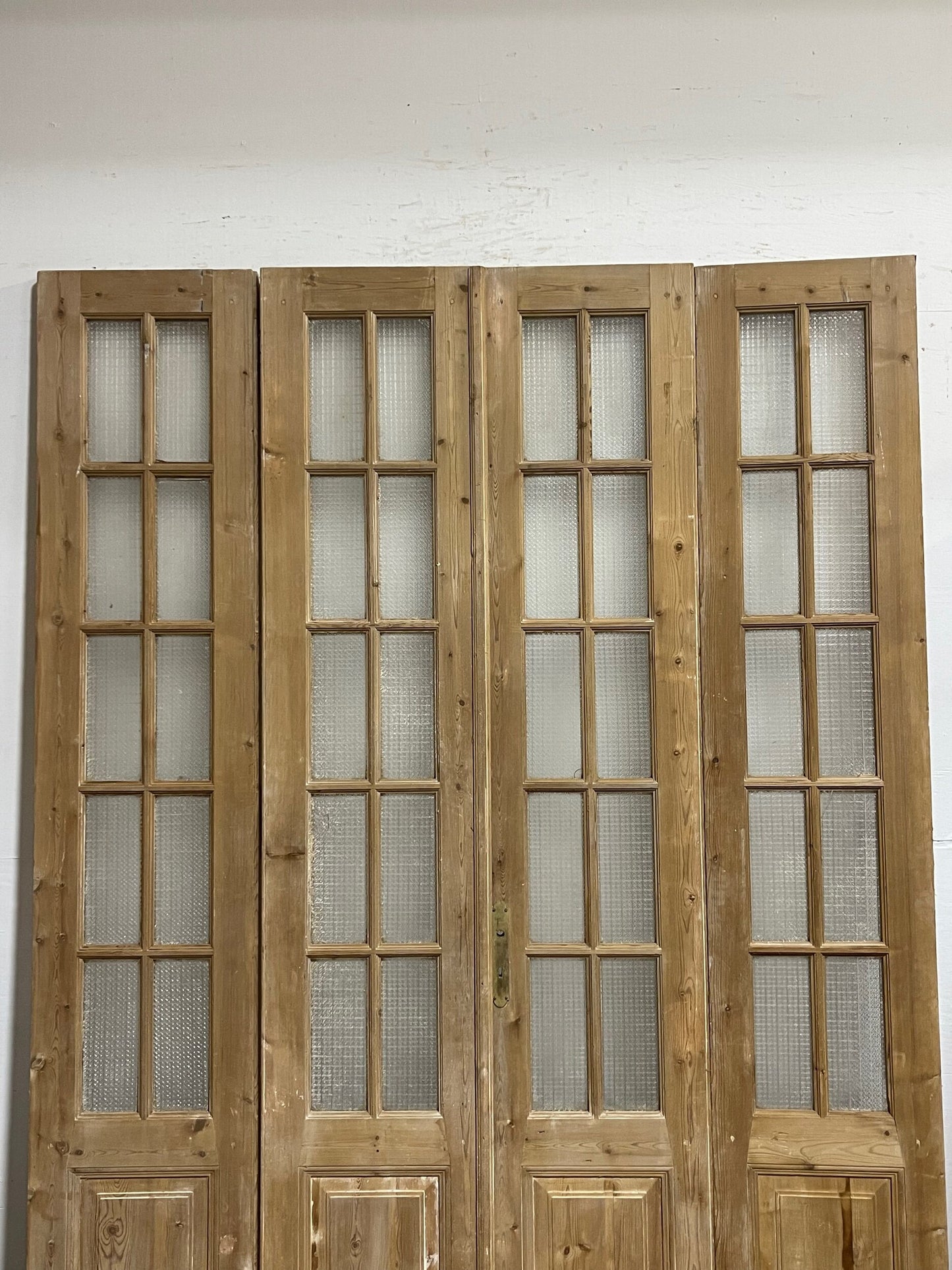 Antique French panel doors with glass (100 x 76.25) I046