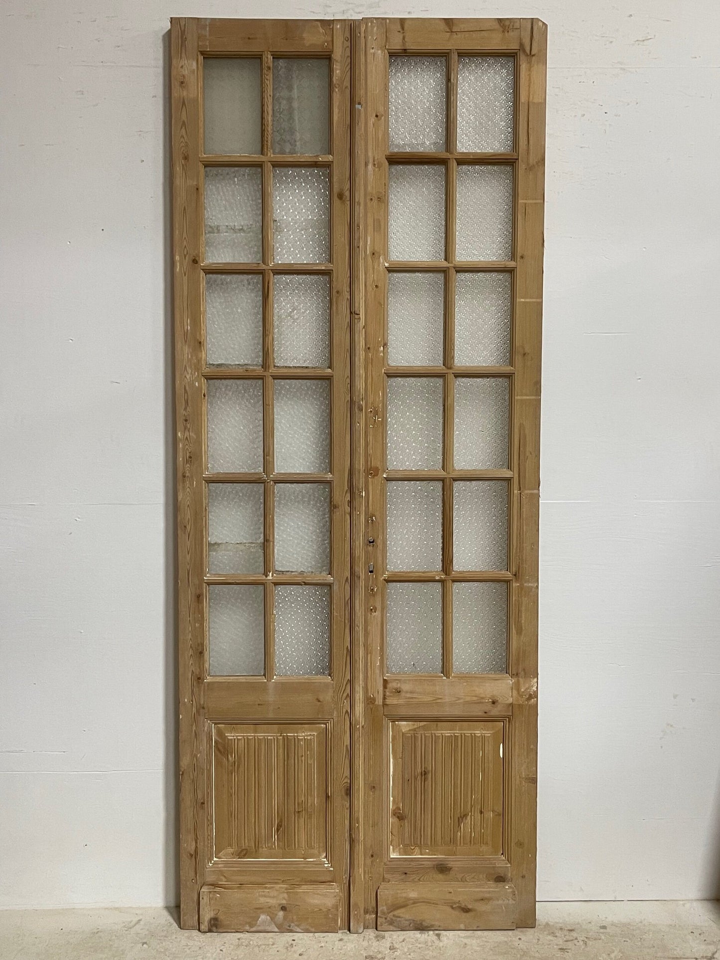 Antique French doors with glass  (100x40.5) H0225s