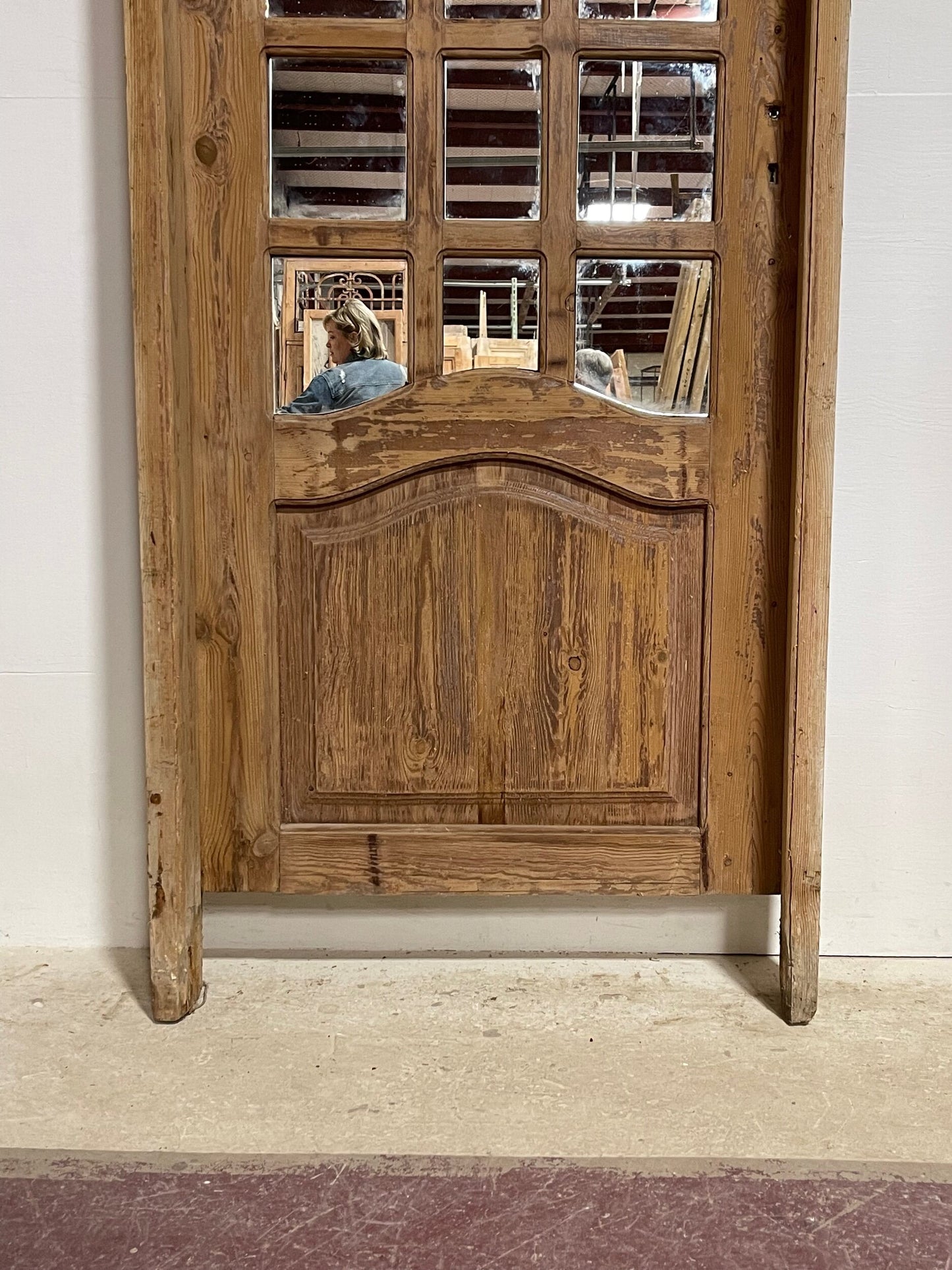 Antique French mirror door (F 84x35) (D 82X32) H0253s