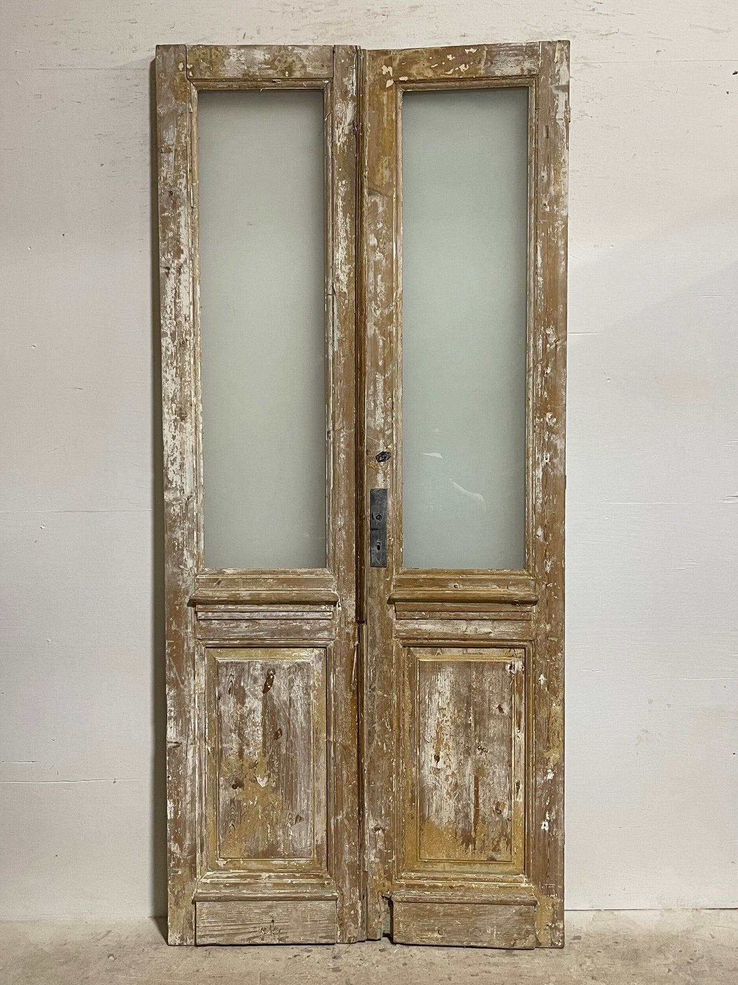 Antique French Panel Doors with Glass (97.25x 44) I018