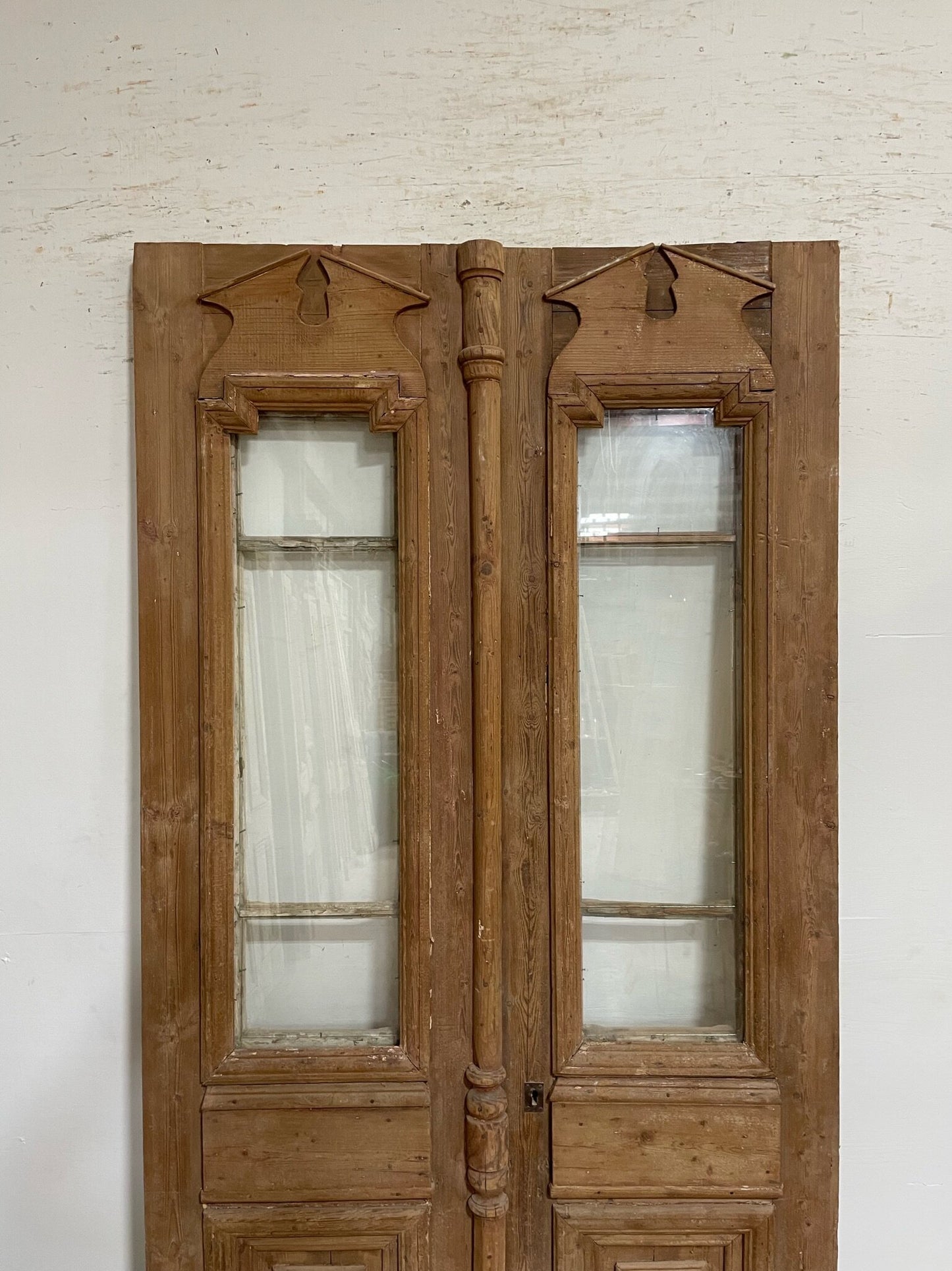 Antique French door (103.25x75.5) with glass F0720