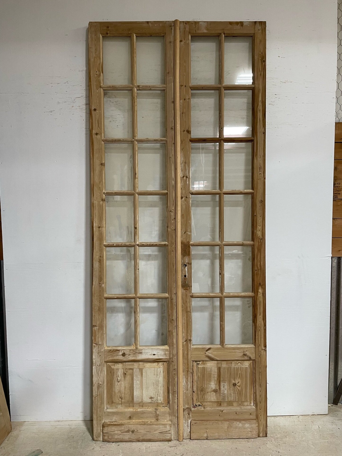 Antique French door (114x48) with glass F0279