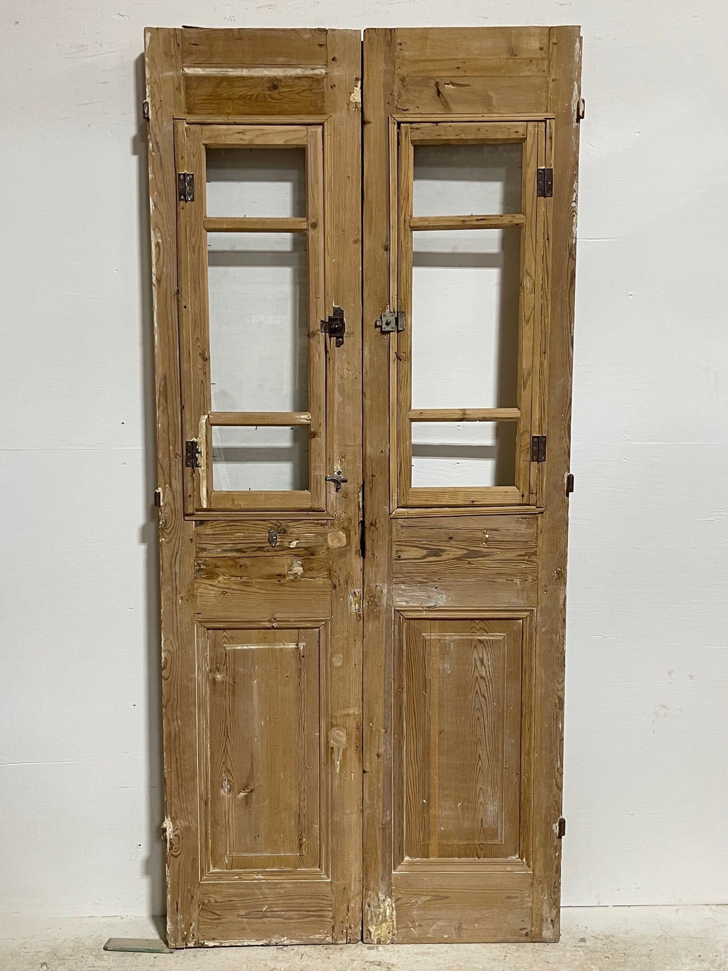 Antique French doors with glass  (84.5x38) H0107s