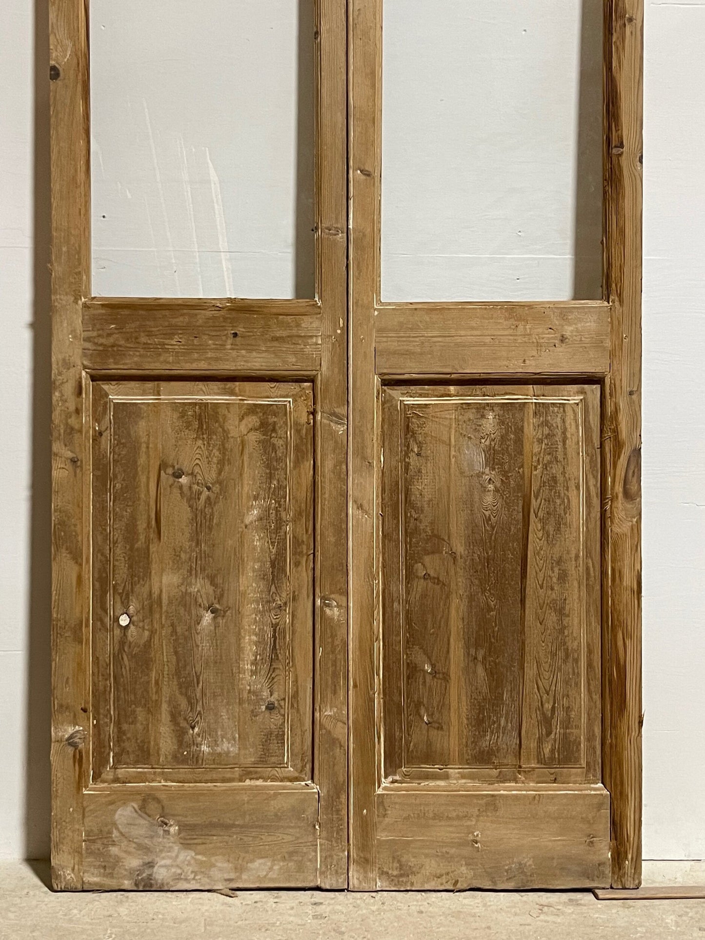Antique French panel door with glass (95.25 x 43.5) I024