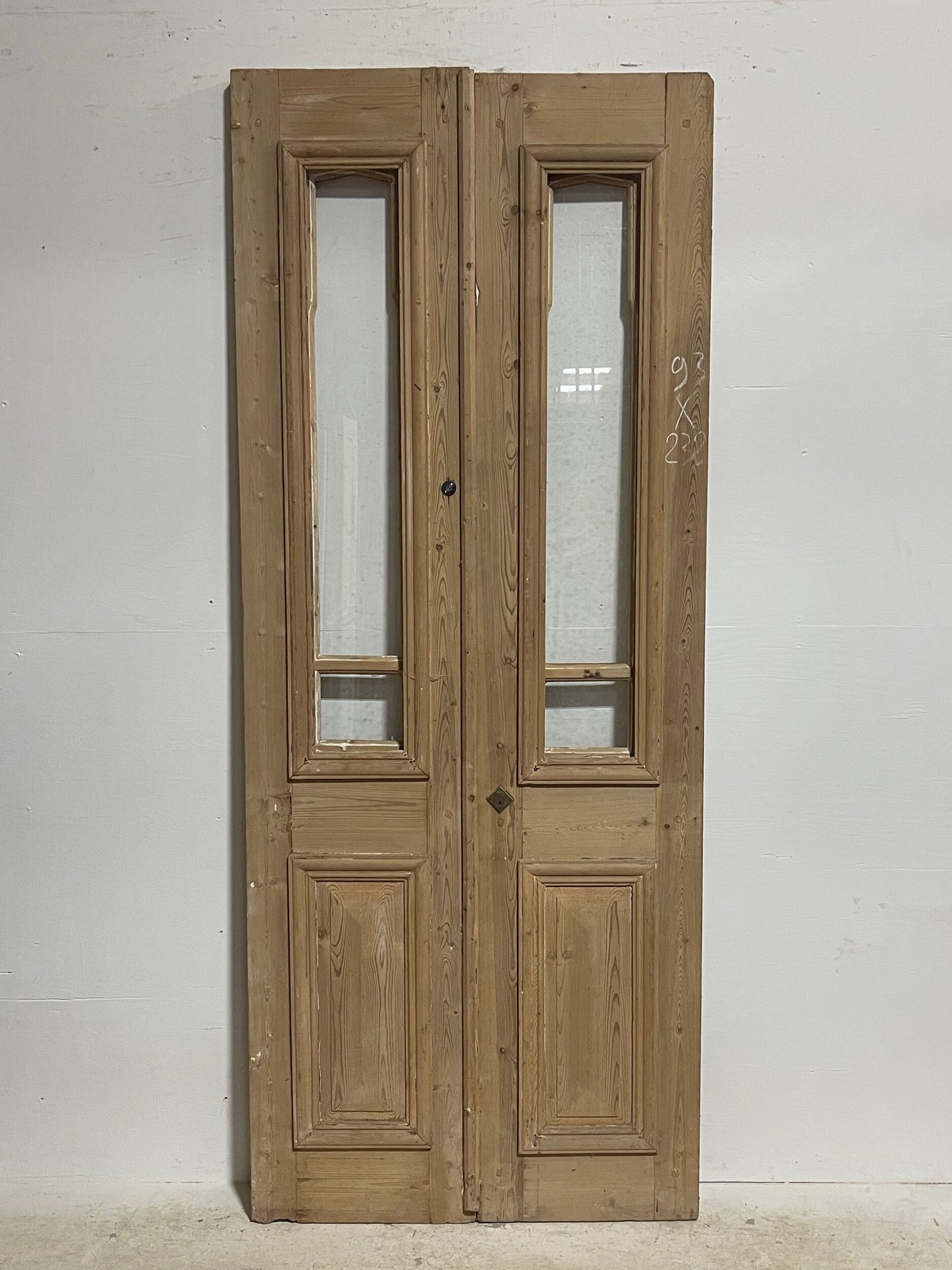 Antique French doors with glass (90.5x36.75) H0099s