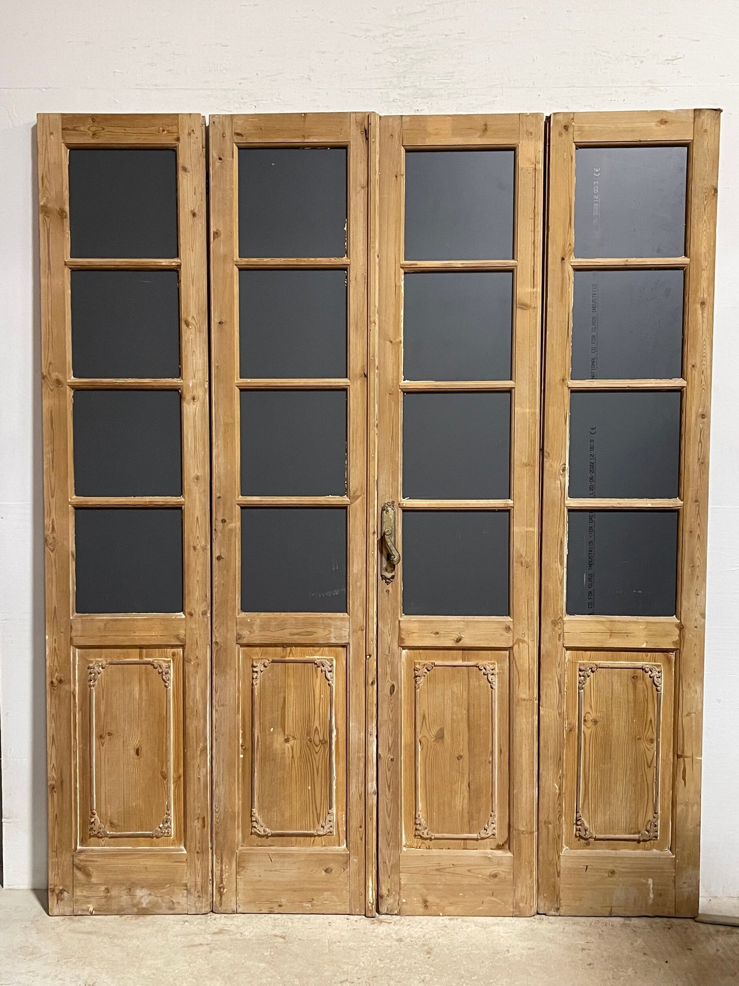Antique French doors with mirror ( 92.5x76.25) H0238s