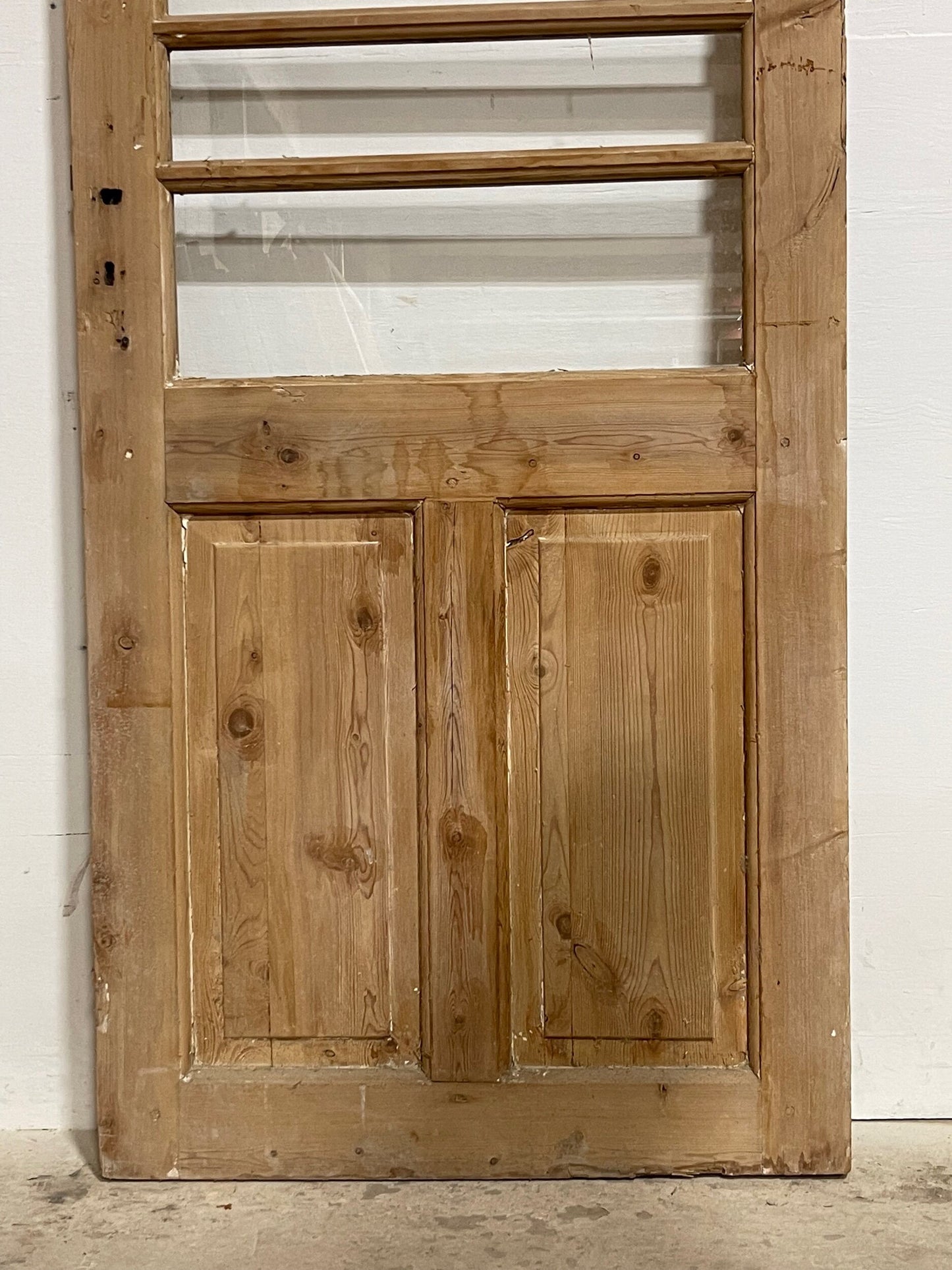 Antique French panel door panel door with glass (89.5x32) I227