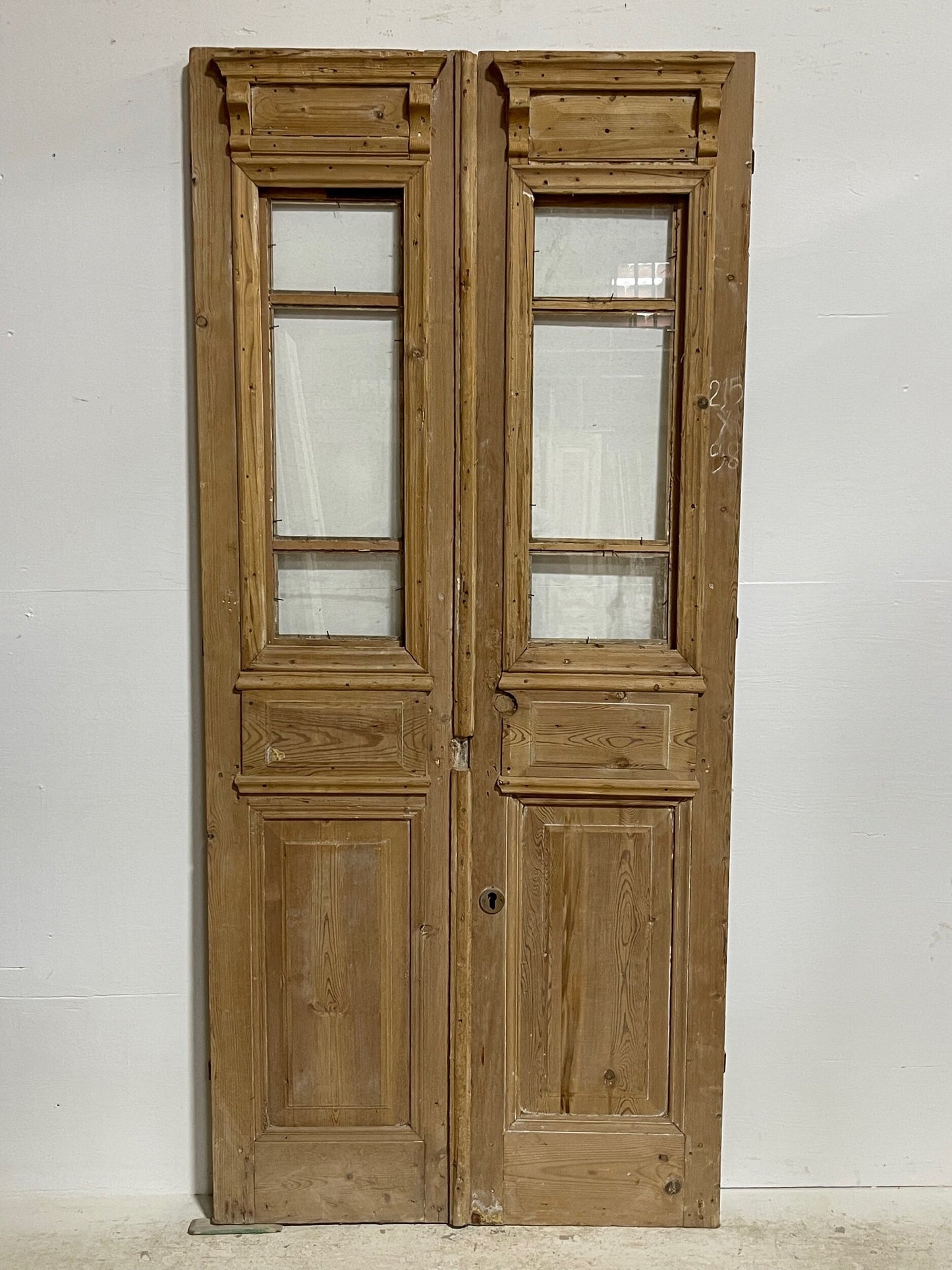Antique French doors with glass (84.5x38.5) H0110s